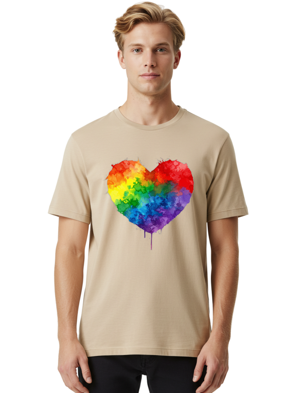 Rainbow-Heart-4 Men'S Graphic Tee, 100% Cotton, Comfortable Casual Summer Wear, Machine Washable, Vintage Camera, Old Camera, Antique Camera, Black Camera, Classic Photography, Photography Equipment, Nostalgic Device, Film Camera, Camera Art Baj734
