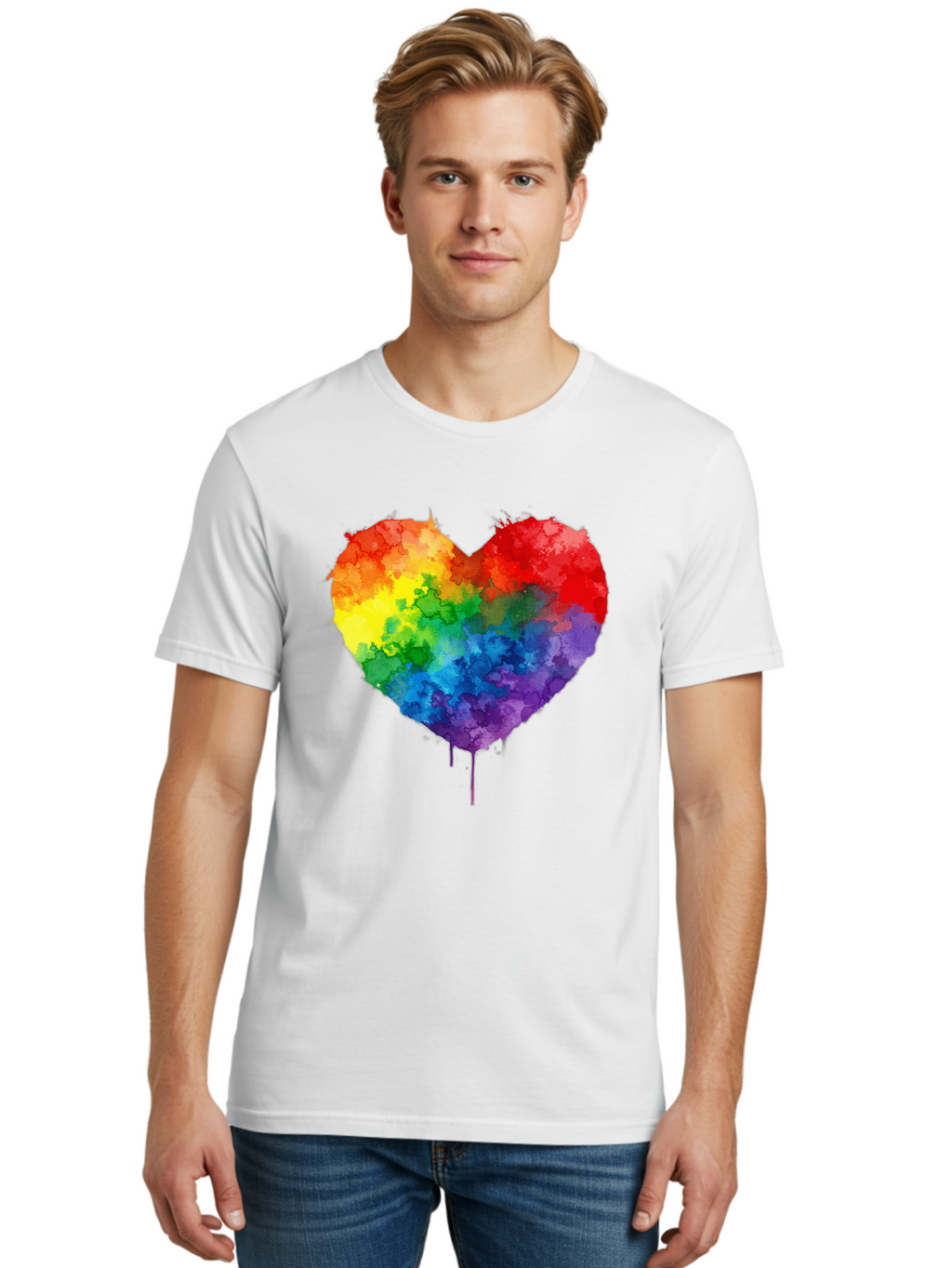 Rainbow-Heart-4 Men'S Graphic Tee, 100% Cotton, Comfortable Casual Summer Wear, Machine Washable, Vintage Camera, Old Camera, Antique Camera, Black Camera, Classic Photography, Photography Equipment, Nostalgic Device, Film Camera, Camera Art Baj734