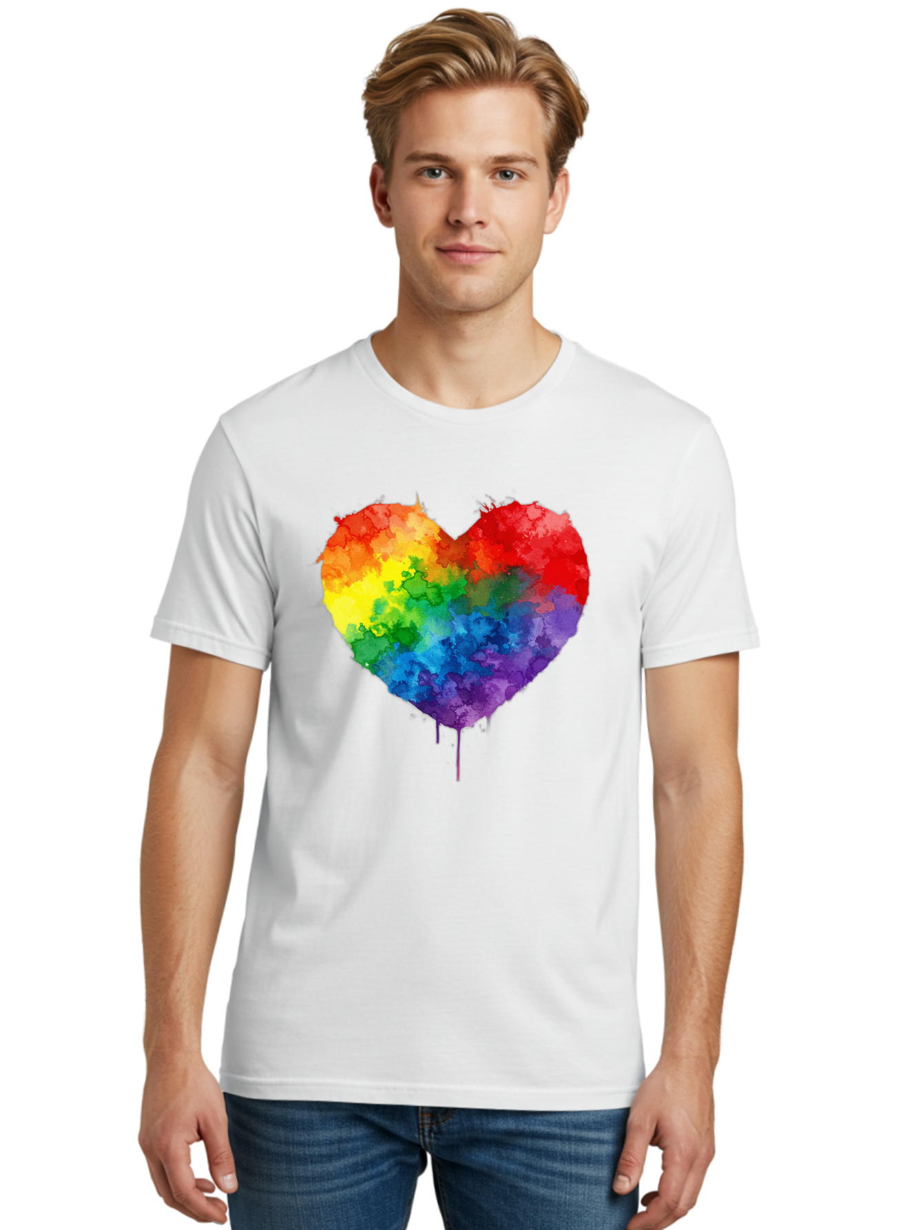 Rainbow-Heart-4 Men'S Graphic Tee, 100% Cotton, Comfortable Casual Summer Wear, Machine Washable, Vintage Camera, Old Camera, Antique Camera, Black Camera, Classic Photography, Photography Equipment, Nostalgic Device, Film Camera, Camera Art Baj734