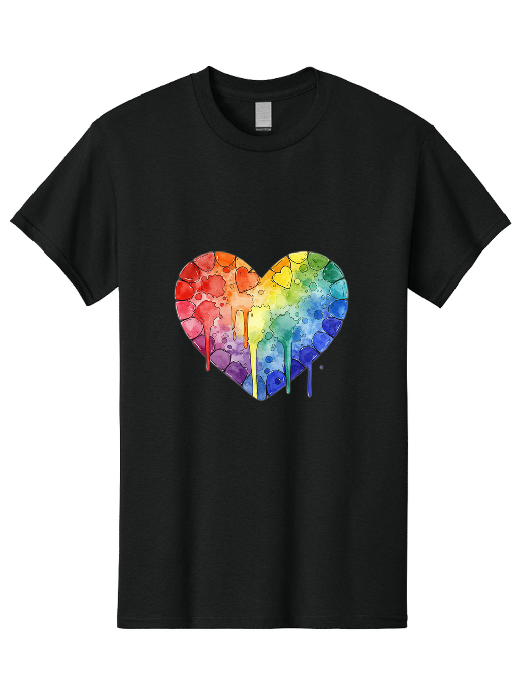 Rainbow-Heart-5 Men'S Graphic Tee, 100% Cotton, Comfortable Casual Summer Wear, Machine Washable, Vintage Camera, Old Camera, Antique Camera, Black Camera, Classic Photography, Photography Equipment, Nostalgic Device, Film Camera, Camera Art Baj735