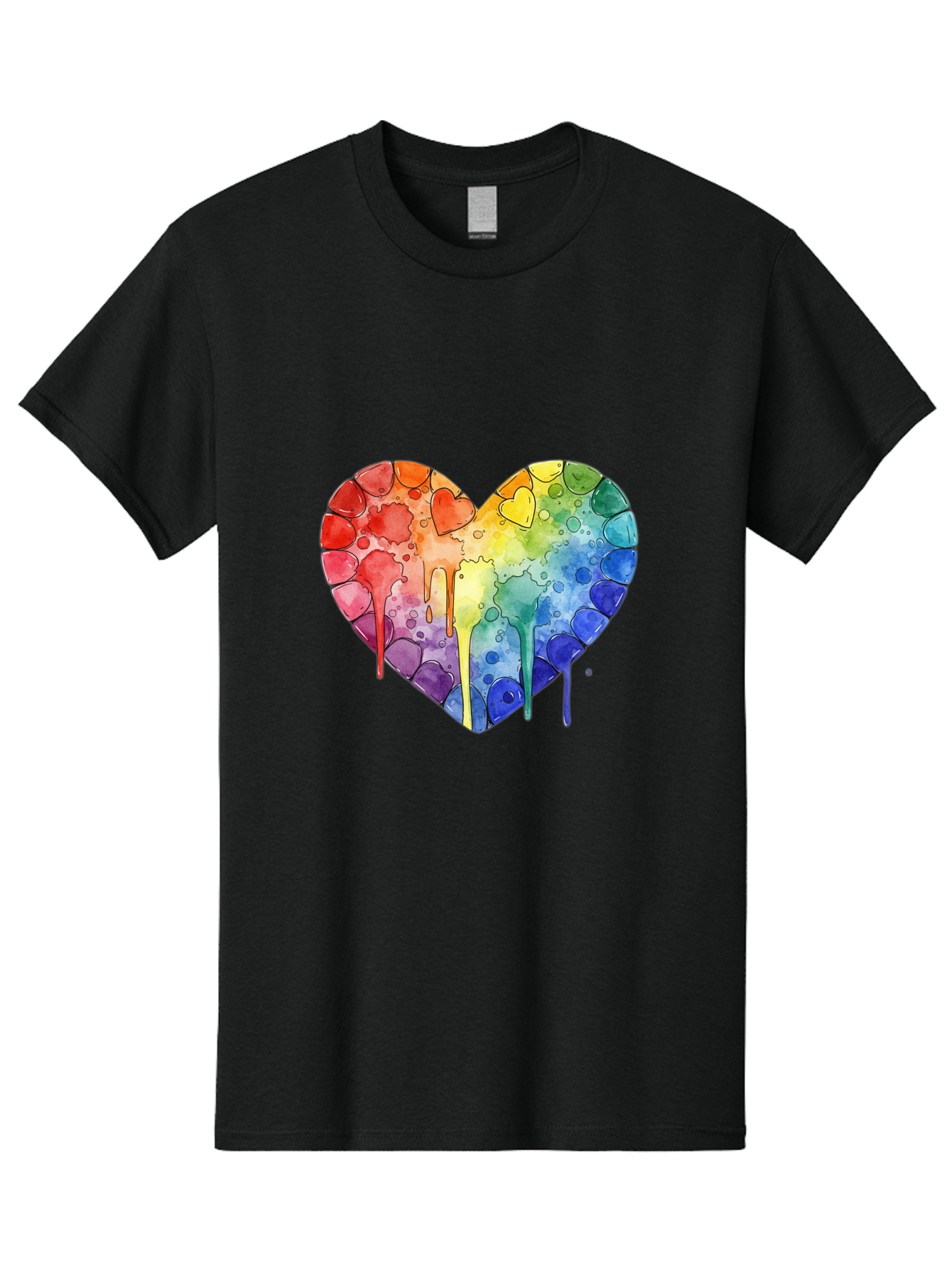 Rainbow-Heart-5 Men'S Graphic Tee, 100% Cotton, Comfortable Casual Summer Wear, Machine Washable, Vintage Camera, Old Camera, Antique Camera, Black Camera, Classic Photography, Photography Equipment, Nostalgic Device, Film Camera, Camera Art Baj735