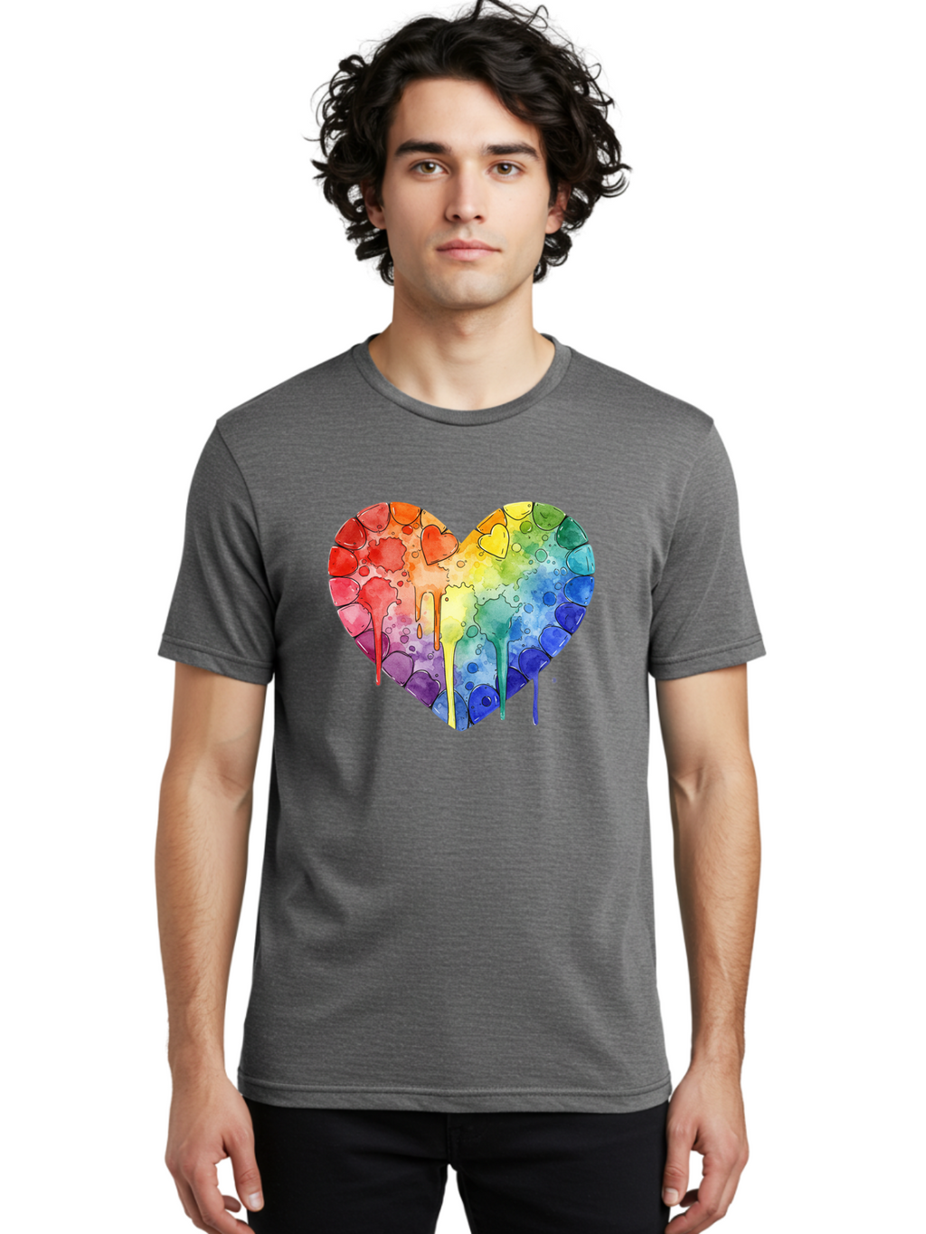 Rainbow-Heart-5 Men'S Graphic Tee, 100% Cotton, Comfortable Casual Summer Wear, Machine Washable, Vintage Camera, Old Camera, Antique Camera, Black Camera, Classic Photography, Photography Equipment, Nostalgic Device, Film Camera, Camera Art Baj735