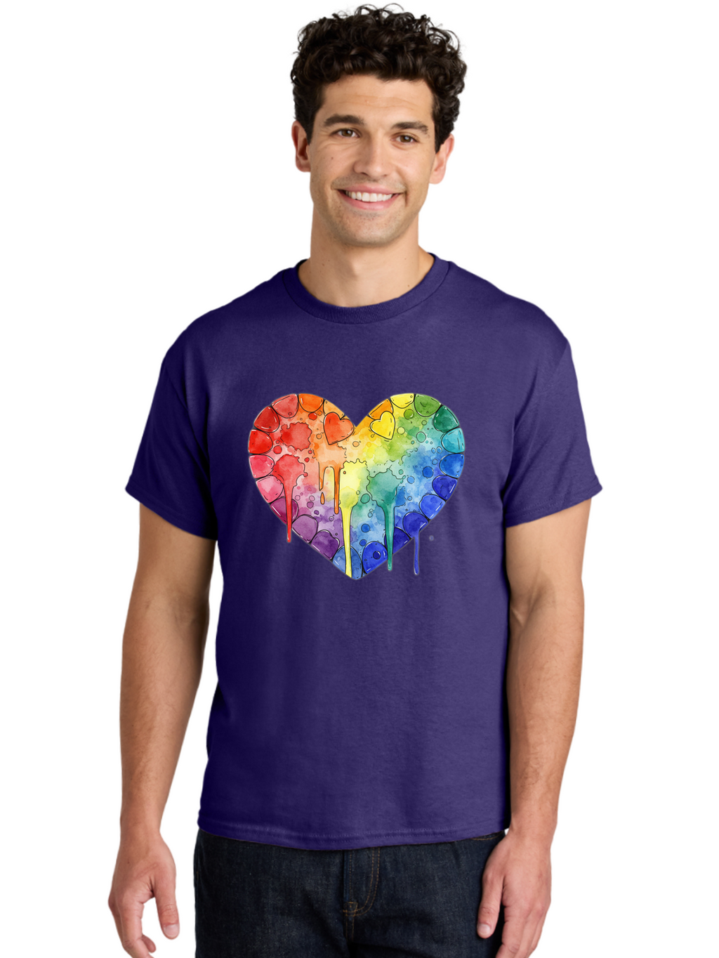 Rainbow-Heart-5 Men'S Graphic Tee, 100% Cotton, Comfortable Casual Summer Wear, Machine Washable, Vintage Camera, Old Camera, Antique Camera, Black Camera, Classic Photography, Photography Equipment, Nostalgic Device, Film Camera, Camera Art Baj735