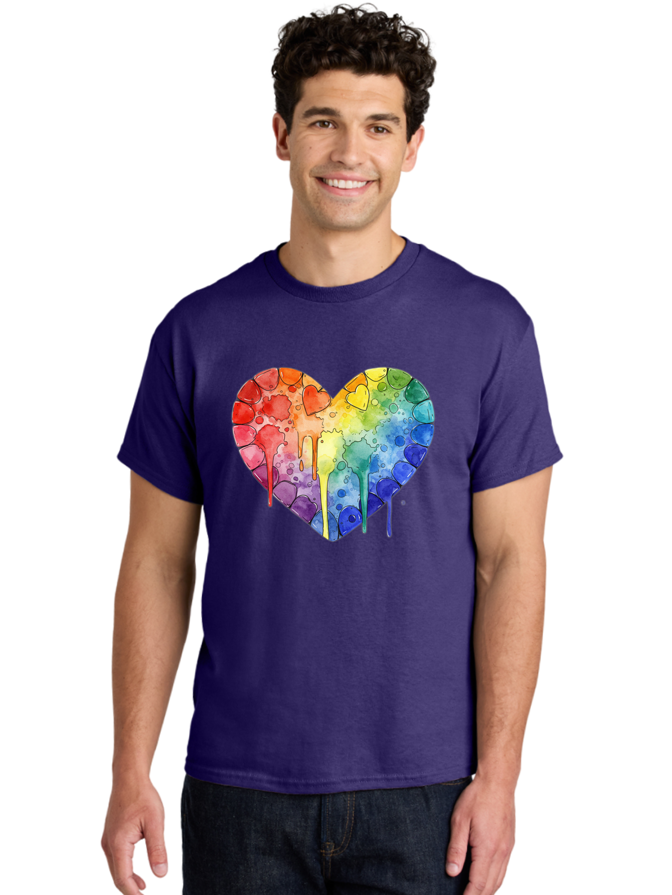 Rainbow-Heart-5 Men'S Graphic Tee, 100% Cotton, Comfortable Casual Summer Wear, Machine Washable, Vintage Camera, Old Camera, Antique Camera, Black Camera, Classic Photography, Photography Equipment, Nostalgic Device, Film Camera, Camera Art Baj735