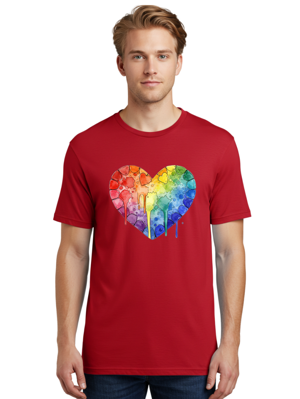 Rainbow-Heart-5 Men'S Graphic Tee, 100% Cotton, Comfortable Casual Summer Wear, Machine Washable, Vintage Camera, Old Camera, Antique Camera, Black Camera, Classic Photography, Photography Equipment, Nostalgic Device, Film Camera, Camera Art Baj735
