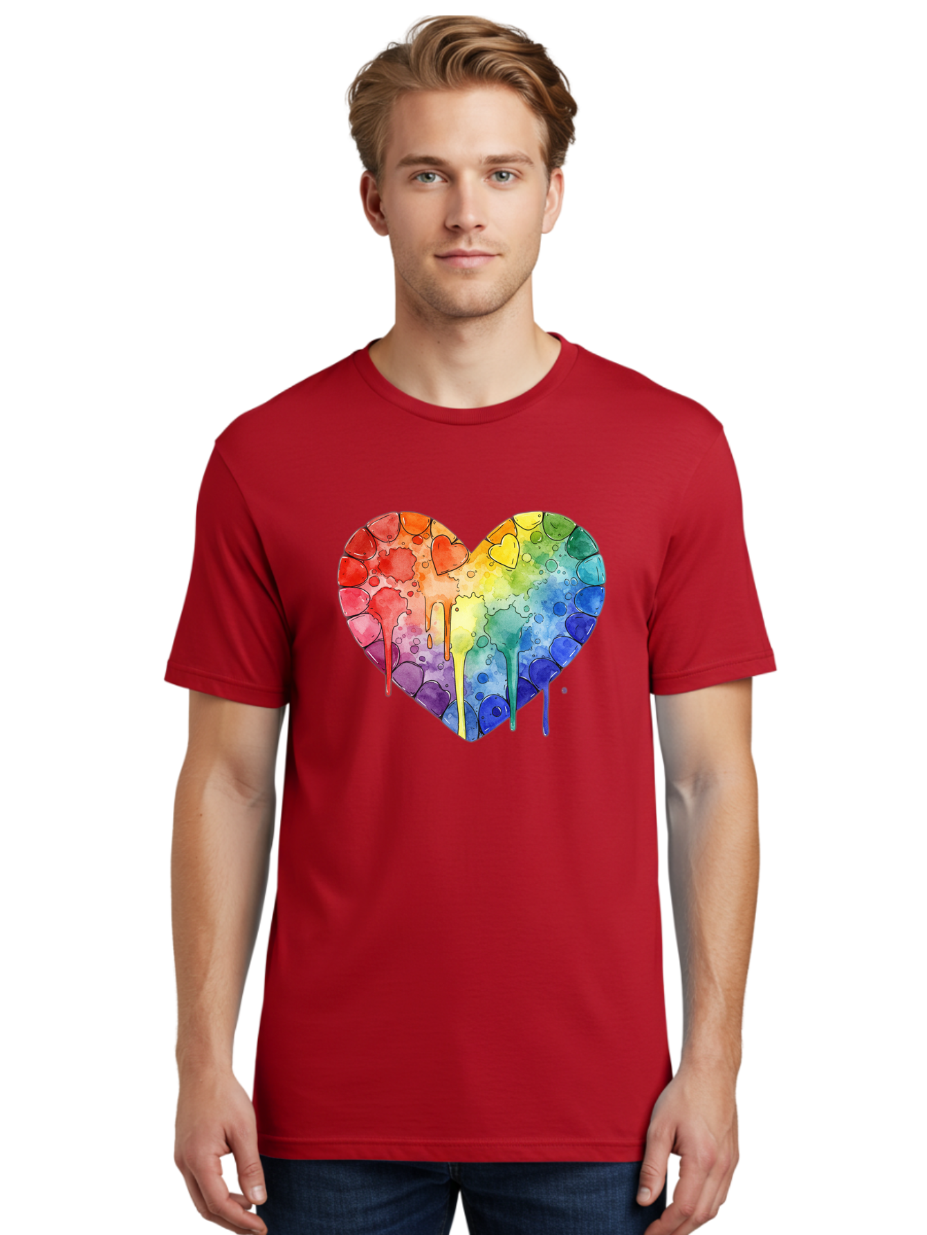 Rainbow-Heart-5 Men'S Graphic Tee, 100% Cotton, Comfortable Casual Summer Wear, Machine Washable, Vintage Camera, Old Camera, Antique Camera, Black Camera, Classic Photography, Photography Equipment, Nostalgic Device, Film Camera, Camera Art Baj735