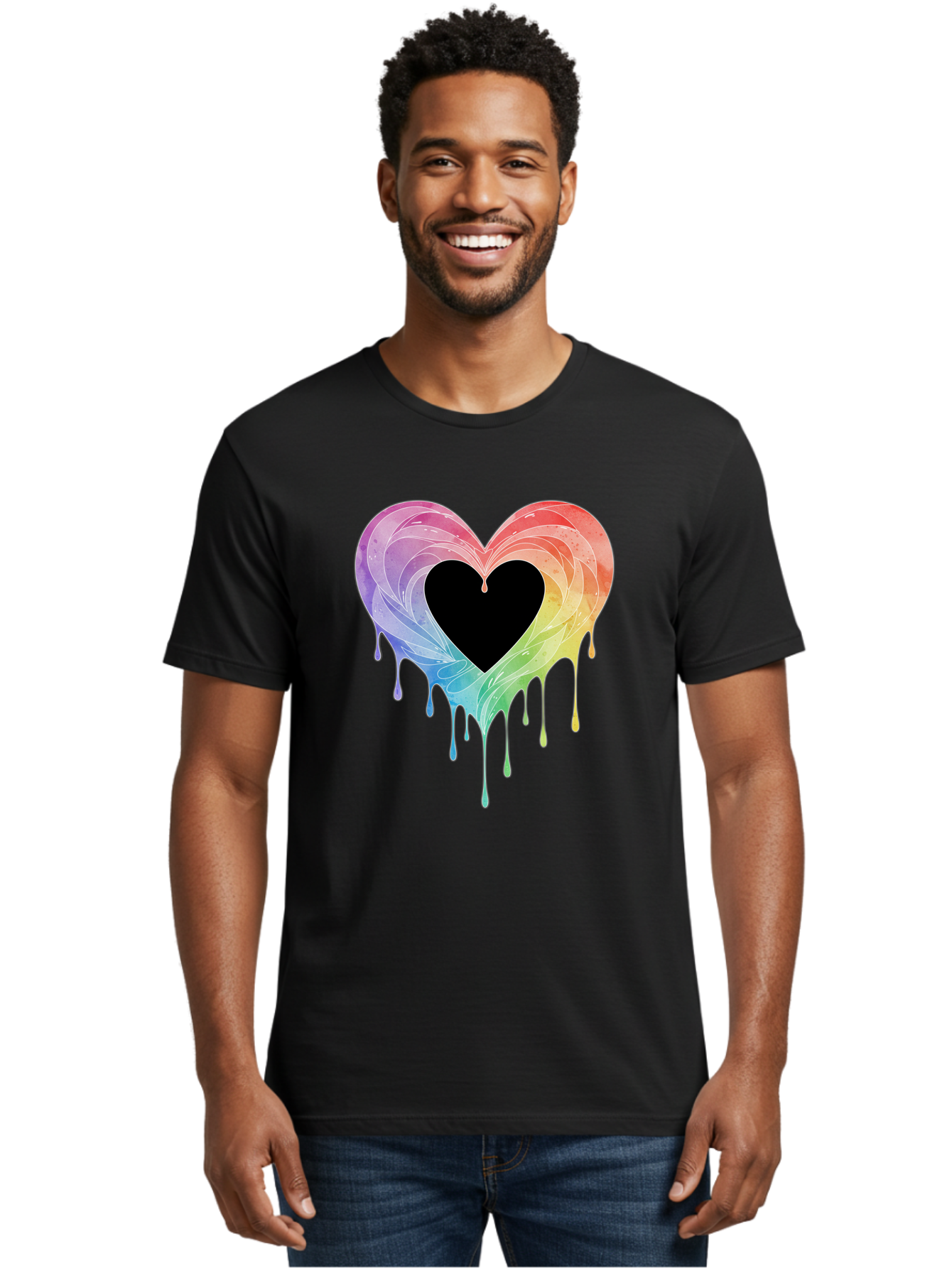 Rainbow-Heart-6 Men'S Graphic Tee, 100% Cotton, Comfortable Casual Summer Wear, Machine Washable, Vintage Camera, Old Camera, Antique Camera, Black Camera, Classic Photography, Photography Equipment, Nostalgic Device, Film Camera, Camera Art Baj736