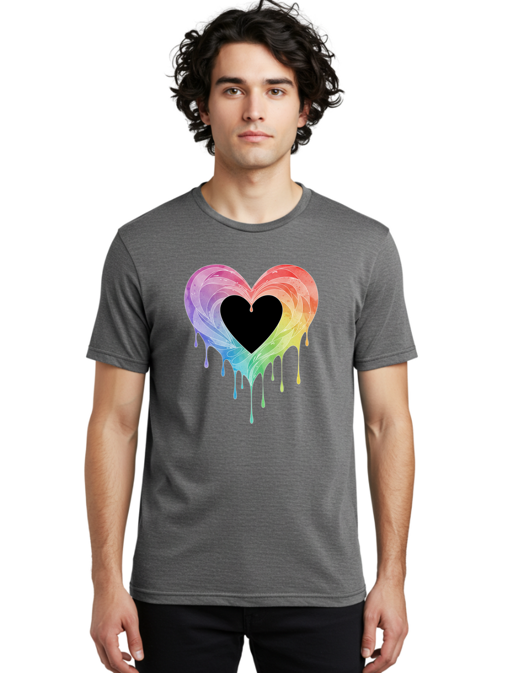 Rainbow-Heart-6 Men'S Graphic Tee, 100% Cotton, Comfortable Casual Summer Wear, Machine Washable, Vintage Camera, Old Camera, Antique Camera, Black Camera, Classic Photography, Photography Equipment, Nostalgic Device, Film Camera, Camera Art Baj736