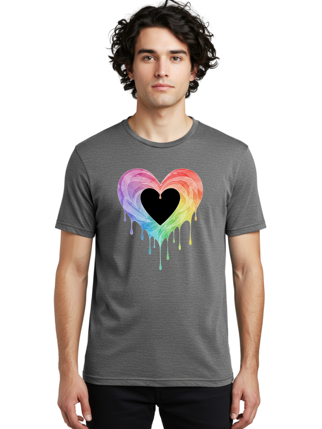 Rainbow-Heart-6 Men'S Graphic Tee, 100% Cotton, Comfortable Casual Summer Wear, Machine Washable, Vintage Camera, Old Camera, Antique Camera, Black Camera, Classic Photography, Photography Equipment, Nostalgic Device, Film Camera, Camera Art Baj736