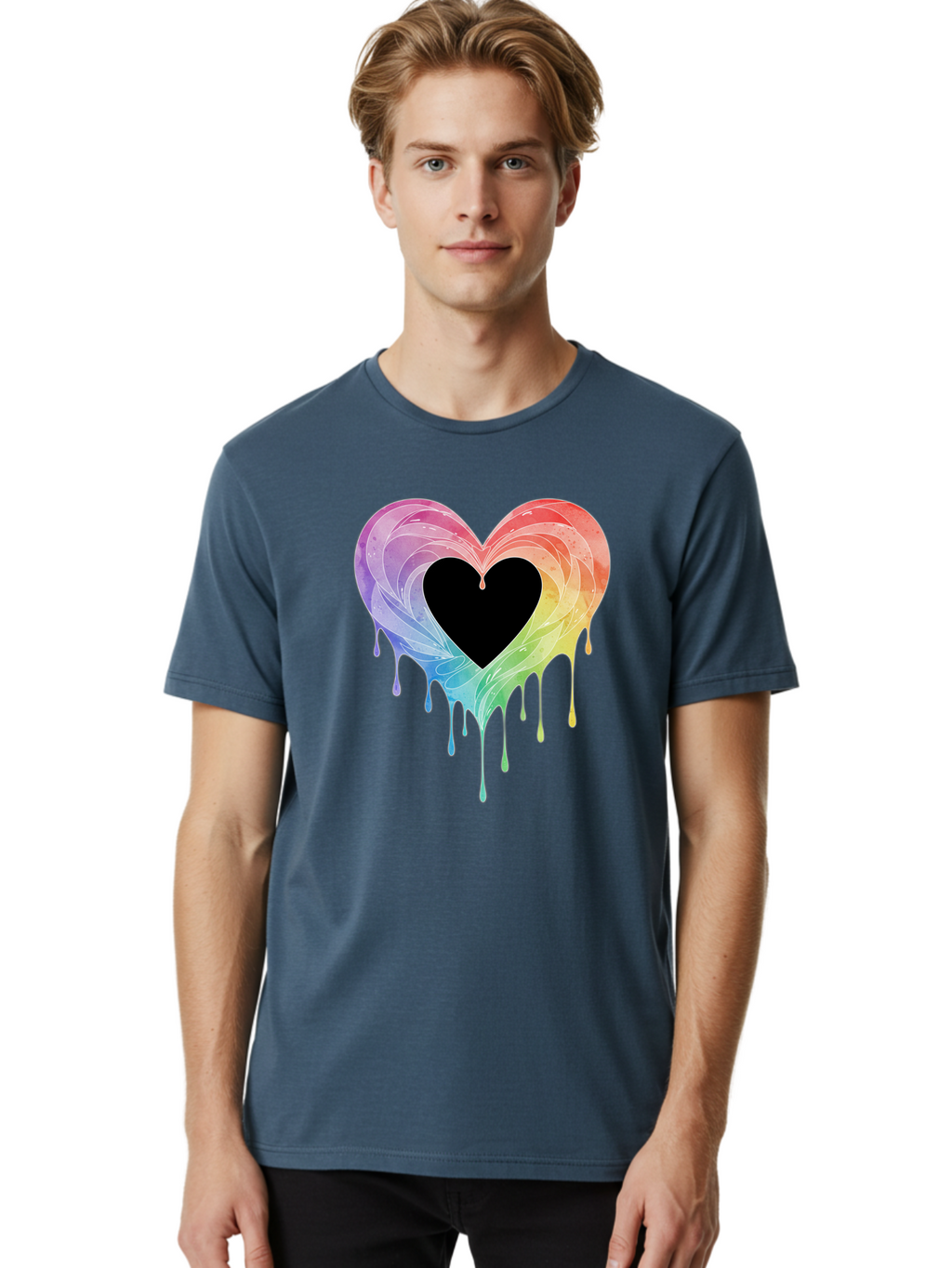 Rainbow-Heart-6 Men'S Graphic Tee, 100% Cotton, Comfortable Casual Summer Wear, Machine Washable, Vintage Camera, Old Camera, Antique Camera, Black Camera, Classic Photography, Photography Equipment, Nostalgic Device, Film Camera, Camera Art Baj736