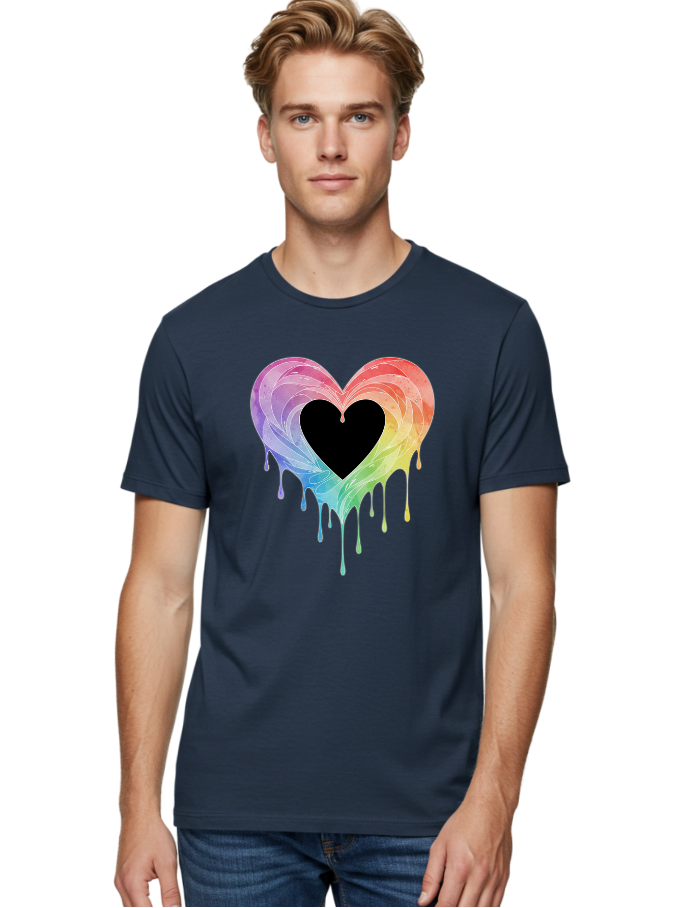 Rainbow-Heart-6 Men'S Graphic Tee, 100% Cotton, Comfortable Casual Summer Wear, Machine Washable, Vintage Camera, Old Camera, Antique Camera, Black Camera, Classic Photography, Photography Equipment, Nostalgic Device, Film Camera, Camera Art Baj736