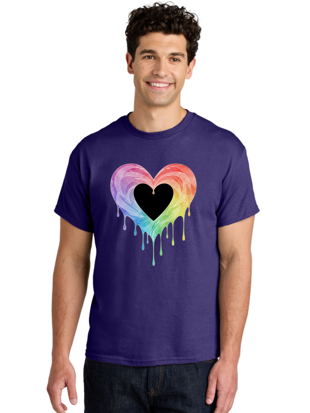 Rainbow-Heart-6 Men'S Graphic Tee, 100% Cotton, Comfortable Casual Summer Wear, Machine Washable, Vintage Camera, Old Camera, Antique Camera, Black Camera, Classic Photography, Photography Equipment, Nostalgic Device, Film Camera, Camera Art Baj736