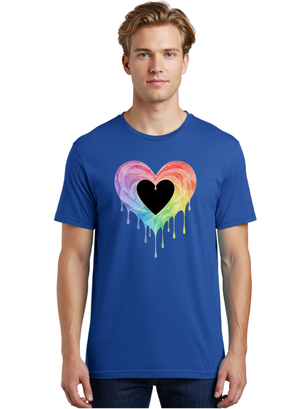 Rainbow-Heart-6 Men'S Graphic Tee, 100% Cotton, Comfortable Casual Summer Wear, Machine Washable, Vintage Camera, Old Camera, Antique Camera, Black Camera, Classic Photography, Photography Equipment, Nostalgic Device, Film Camera, Camera Art Baj736