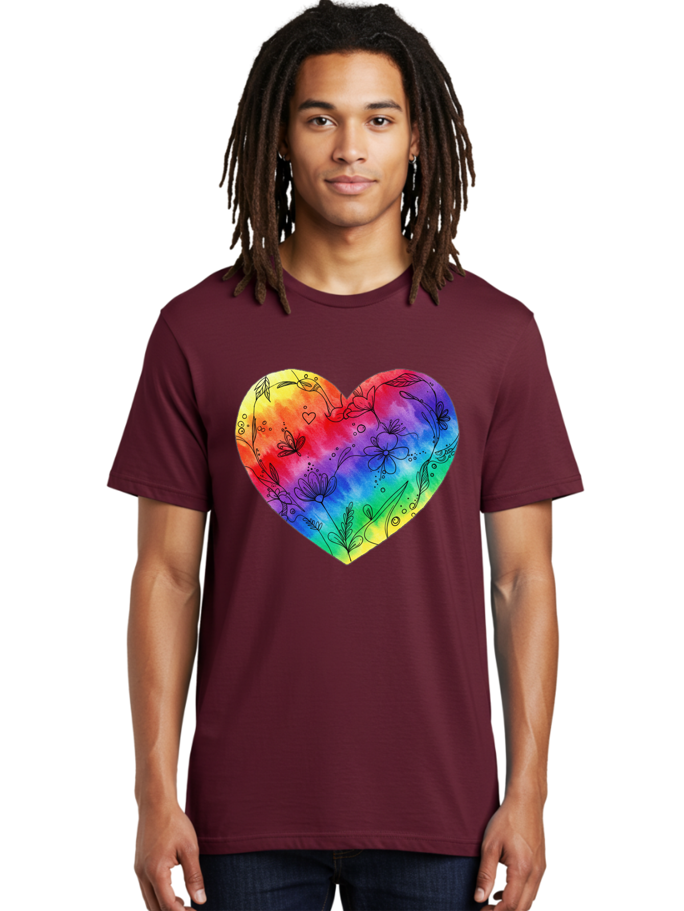 Rainbow-Heart-7 Men'S Graphic Tee, 100% Cotton, Comfortable Casual Summer Wear, Machine Washable, Vintage Camera, Old Camera, Antique Camera, Black Camera, Classic Photography, Photography Equipment, Nostalgic Device, Film Camera, Camera Art Baj737