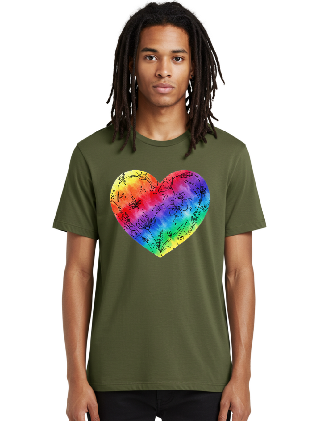 Rainbow-Heart-7 Men'S Graphic Tee, 100% Cotton, Comfortable Casual Summer Wear, Machine Washable, Vintage Camera, Old Camera, Antique Camera, Black Camera, Classic Photography, Photography Equipment, Nostalgic Device, Film Camera, Camera Art Baj737