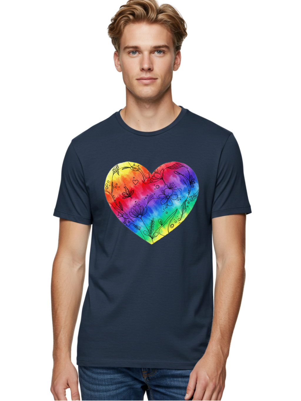 Rainbow-Heart-7 Men'S Graphic Tee, 100% Cotton, Comfortable Casual Summer Wear, Machine Washable, Vintage Camera, Old Camera, Antique Camera, Black Camera, Classic Photography, Photography Equipment, Nostalgic Device, Film Camera, Camera Art Baj737