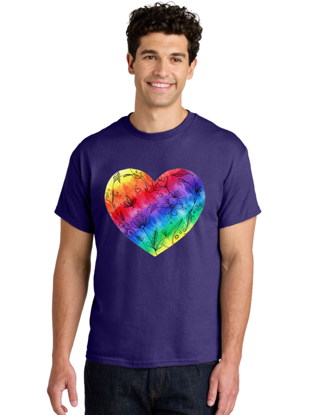 Rainbow-Heart-7 Men'S Graphic Tee, 100% Cotton, Comfortable Casual Summer Wear, Machine Washable, Vintage Camera, Old Camera, Antique Camera, Black Camera, Classic Photography, Photography Equipment, Nostalgic Device, Film Camera, Camera Art Baj737