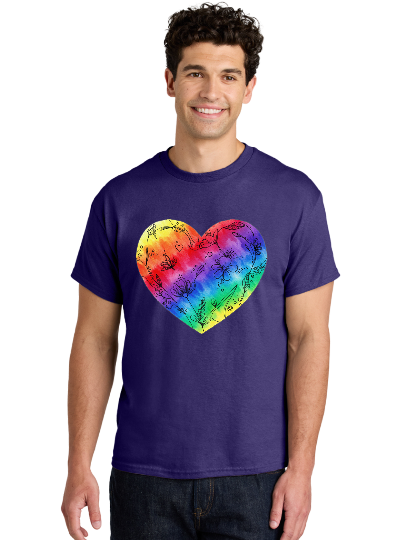 Rainbow-Heart-7 Men'S Graphic Tee, 100% Cotton, Comfortable Casual Summer Wear, Machine Washable, Vintage Camera, Old Camera, Antique Camera, Black Camera, Classic Photography, Photography Equipment, Nostalgic Device, Film Camera, Camera Art Baj737