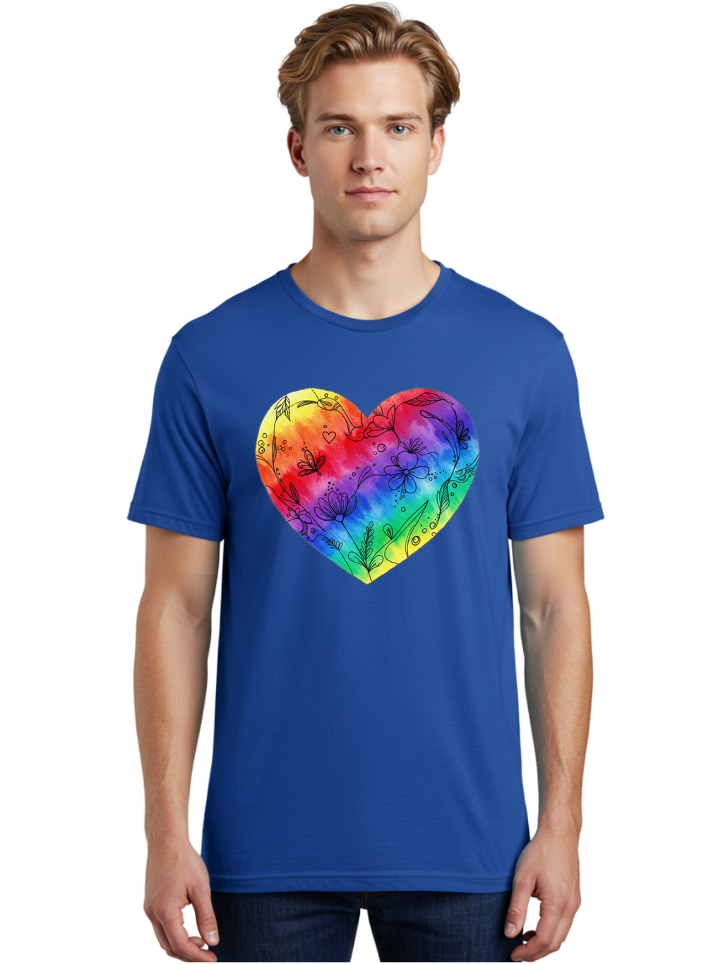 Rainbow-Heart-7 Men'S Graphic Tee, 100% Cotton, Comfortable Casual Summer Wear, Machine Washable, Vintage Camera, Old Camera, Antique Camera, Black Camera, Classic Photography, Photography Equipment, Nostalgic Device, Film Camera, Camera Art Baj737