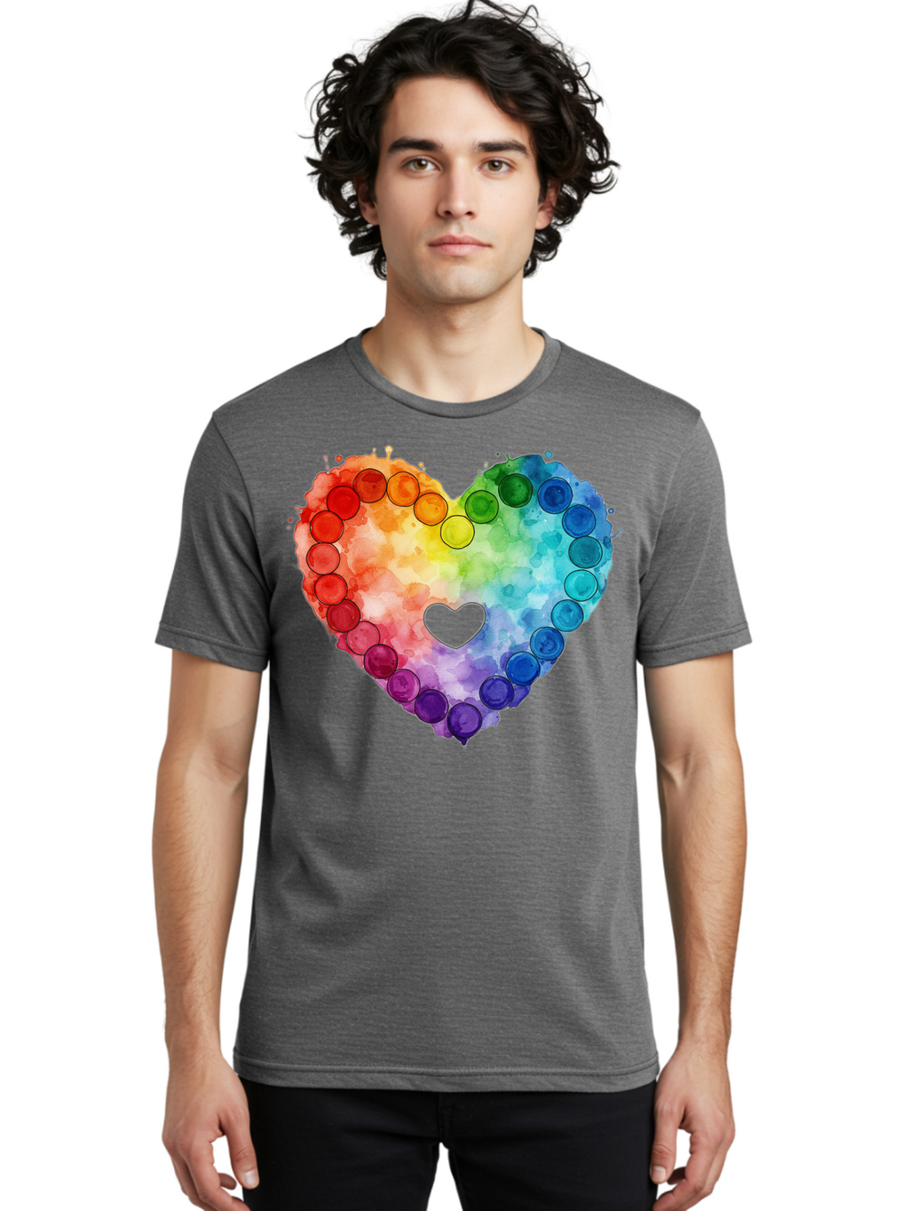 Rainbow-Heart-8 Men'S Graphic Tee, 100% Cotton, Comfortable Casual Summer Wear, Machine Washable, Vintage Camera, Old Camera, Antique Camera, Black Camera, Classic Photography, Photography Equipment, Nostalgic Device, Film Camera, Camera Art Baj738