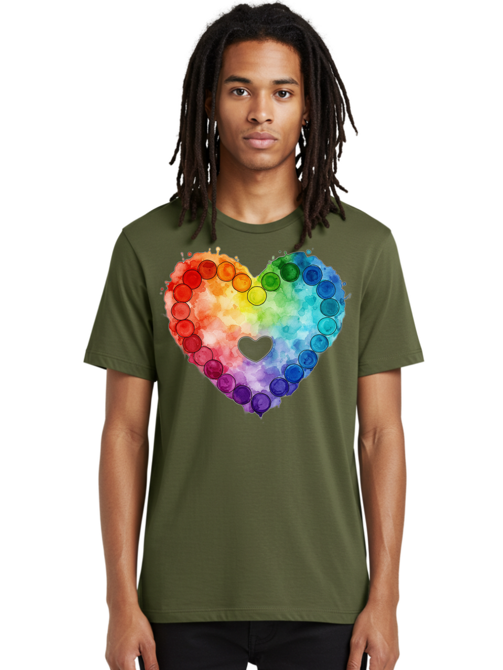 Rainbow-Heart-8 Men'S Graphic Tee, 100% Cotton, Comfortable Casual Summer Wear, Machine Washable, Vintage Camera, Old Camera, Antique Camera, Black Camera, Classic Photography, Photography Equipment, Nostalgic Device, Film Camera, Camera Art Baj738