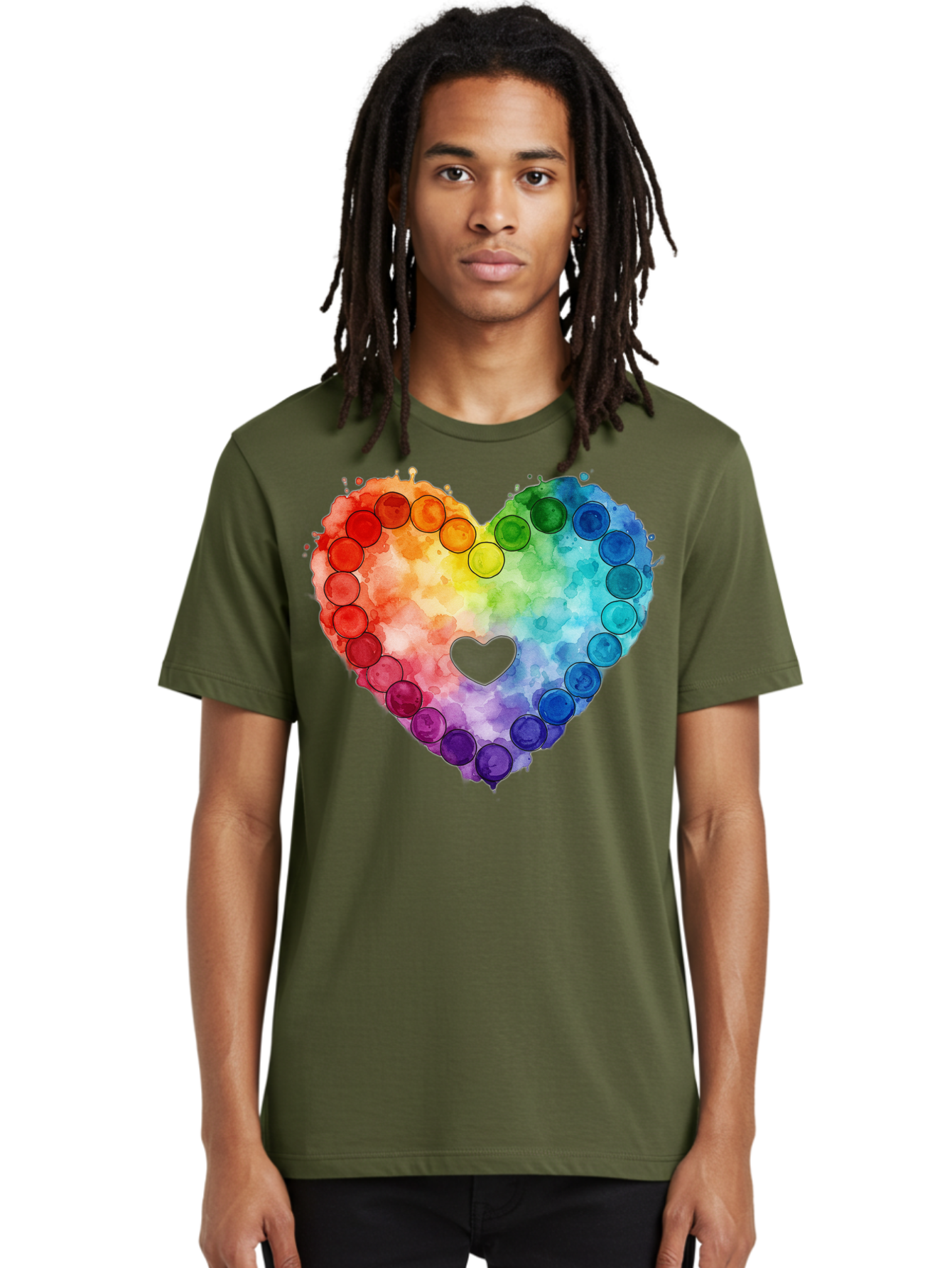 Rainbow-Heart-8 Men'S Graphic Tee, 100% Cotton, Comfortable Casual Summer Wear, Machine Washable, Vintage Camera, Old Camera, Antique Camera, Black Camera, Classic Photography, Photography Equipment, Nostalgic Device, Film Camera, Camera Art Baj738
