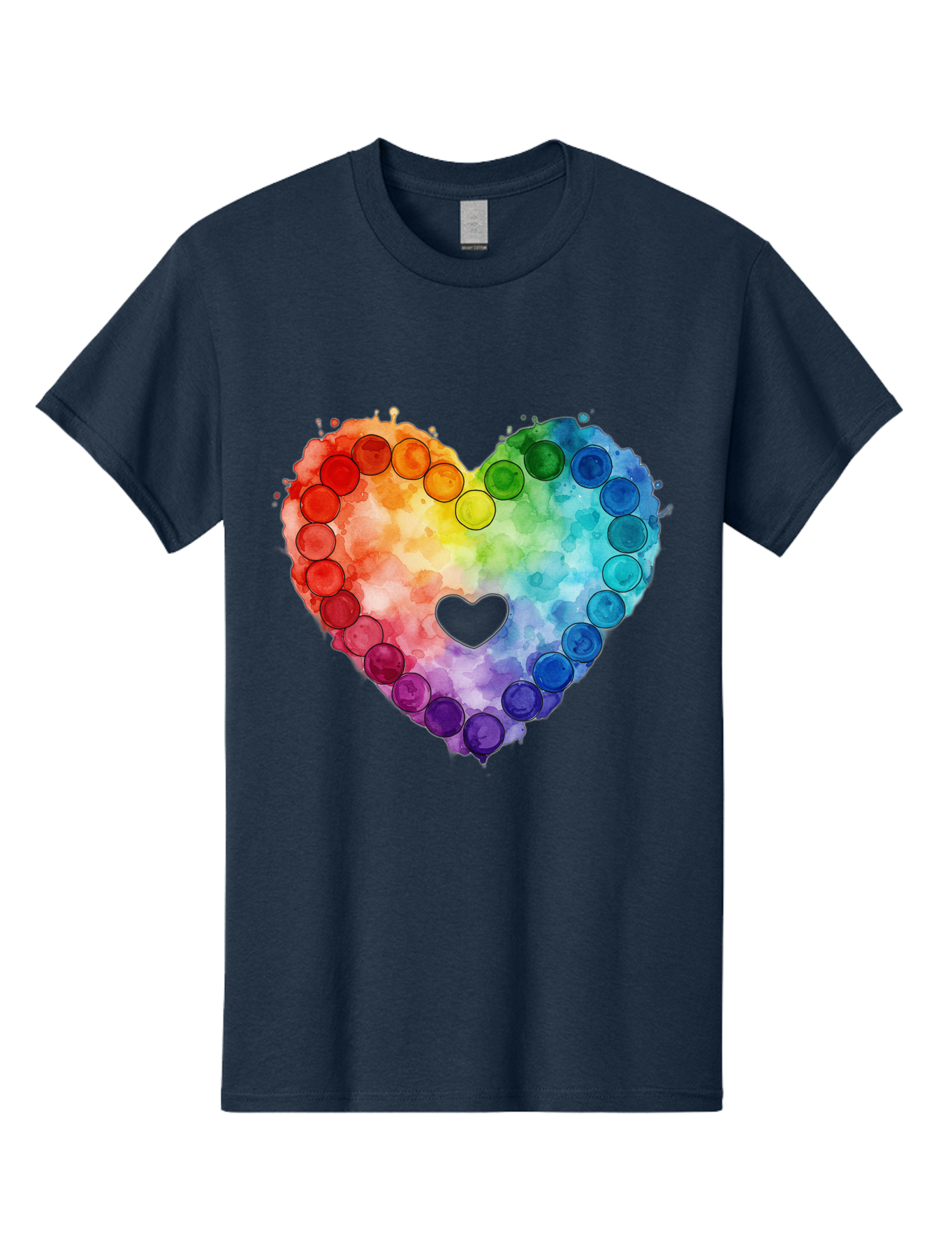 Rainbow-Heart-8 Men'S Graphic Tee, 100% Cotton, Comfortable Casual Summer Wear, Machine Washable, Vintage Camera, Old Camera, Antique Camera, Black Camera, Classic Photography, Photography Equipment, Nostalgic Device, Film Camera, Camera Art Baj738
