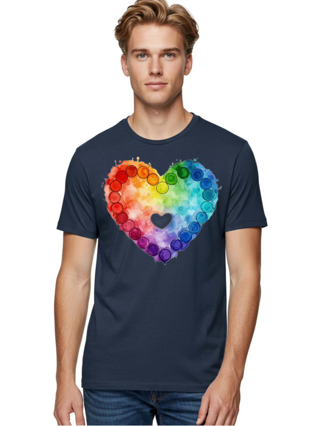 Rainbow-Heart-8 Men'S Graphic Tee, 100% Cotton, Comfortable Casual Summer Wear, Machine Washable, Vintage Camera, Old Camera, Antique Camera, Black Camera, Classic Photography, Photography Equipment, Nostalgic Device, Film Camera, Camera Art Baj738