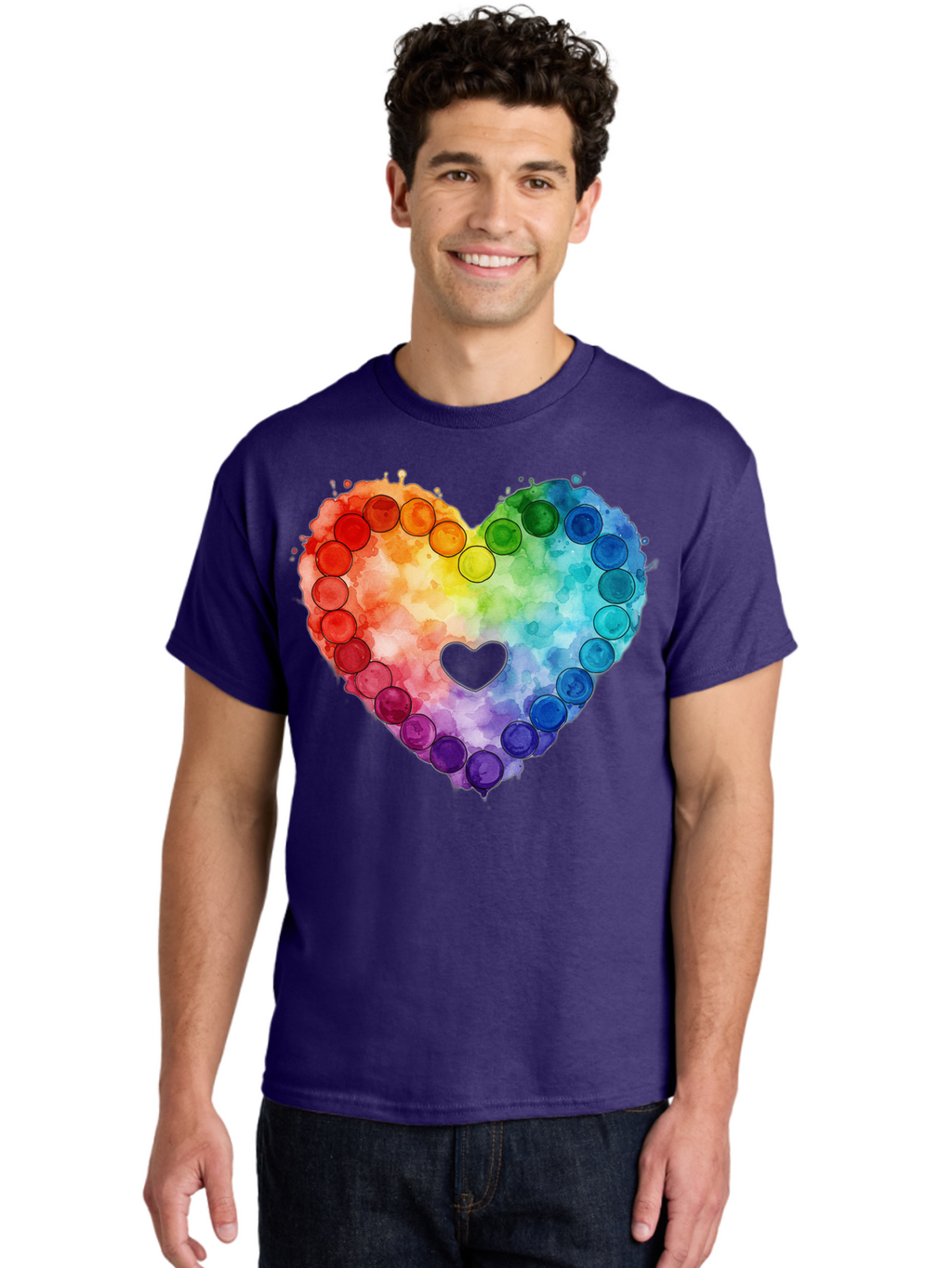 Rainbow-Heart-8 Men'S Graphic Tee, 100% Cotton, Comfortable Casual Summer Wear, Machine Washable, Vintage Camera, Old Camera, Antique Camera, Black Camera, Classic Photography, Photography Equipment, Nostalgic Device, Film Camera, Camera Art Baj738