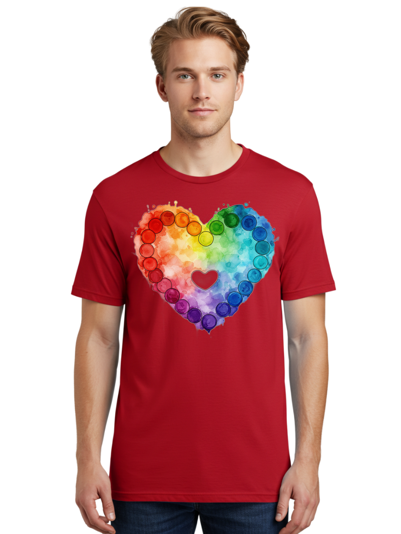 Rainbow-Heart-8 Men'S Graphic Tee, 100% Cotton, Comfortable Casual Summer Wear, Machine Washable, Vintage Camera, Old Camera, Antique Camera, Black Camera, Classic Photography, Photography Equipment, Nostalgic Device, Film Camera, Camera Art Baj738