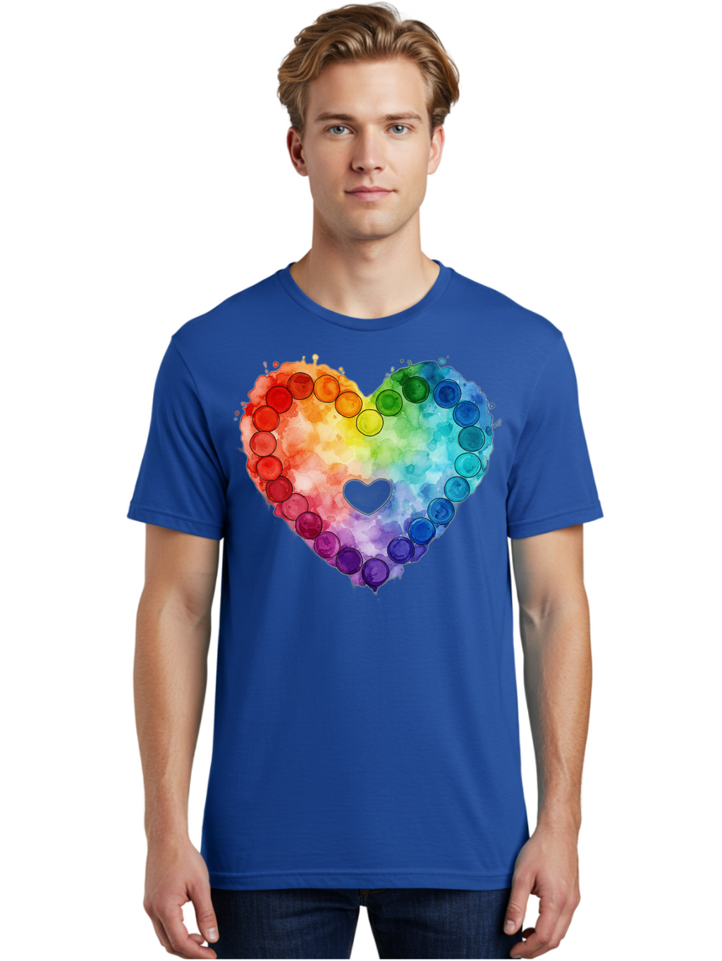 Rainbow-Heart-8 Men'S Graphic Tee, 100% Cotton, Comfortable Casual Summer Wear, Machine Washable, Vintage Camera, Old Camera, Antique Camera, Black Camera, Classic Photography, Photography Equipment, Nostalgic Device, Film Camera, Camera Art Baj738
