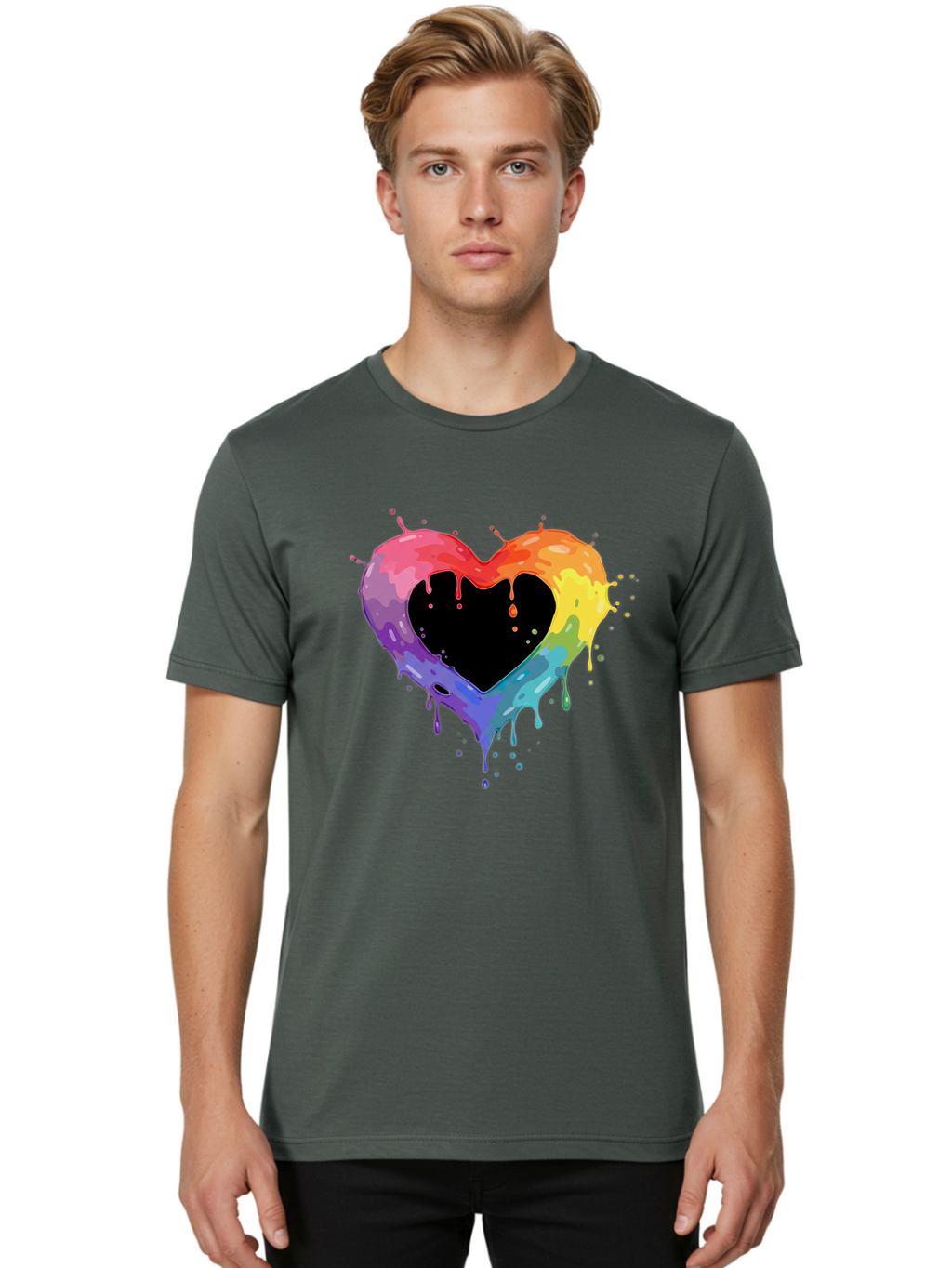 Rainbow-Heart-9 Men'S Graphic Tee, 100% Cotton, Comfortable Casual Summer Wear, Machine Washable, Vintage Camera, Old Camera, Antique Camera, Black Camera, Classic Photography, Photography Equipment, Nostalgic Device, Film Camera, Camera Art Baj739