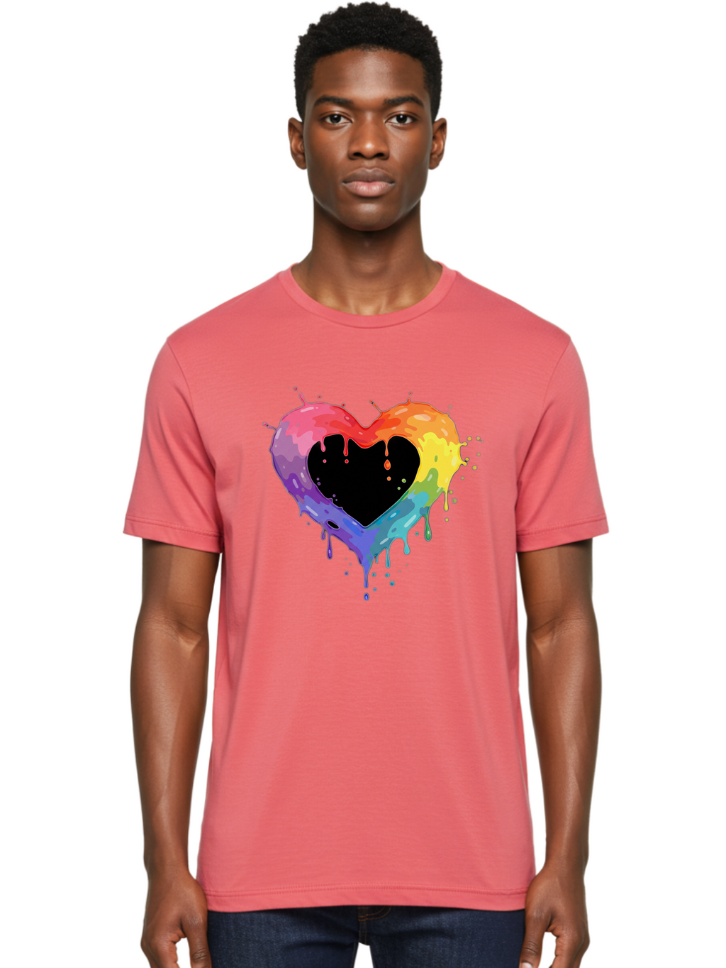 Rainbow-Heart-9 Men'S Graphic Tee, 100% Cotton, Comfortable Casual Summer Wear, Machine Washable, Vintage Camera, Old Camera, Antique Camera, Black Camera, Classic Photography, Photography Equipment, Nostalgic Device, Film Camera, Camera Art Baj739