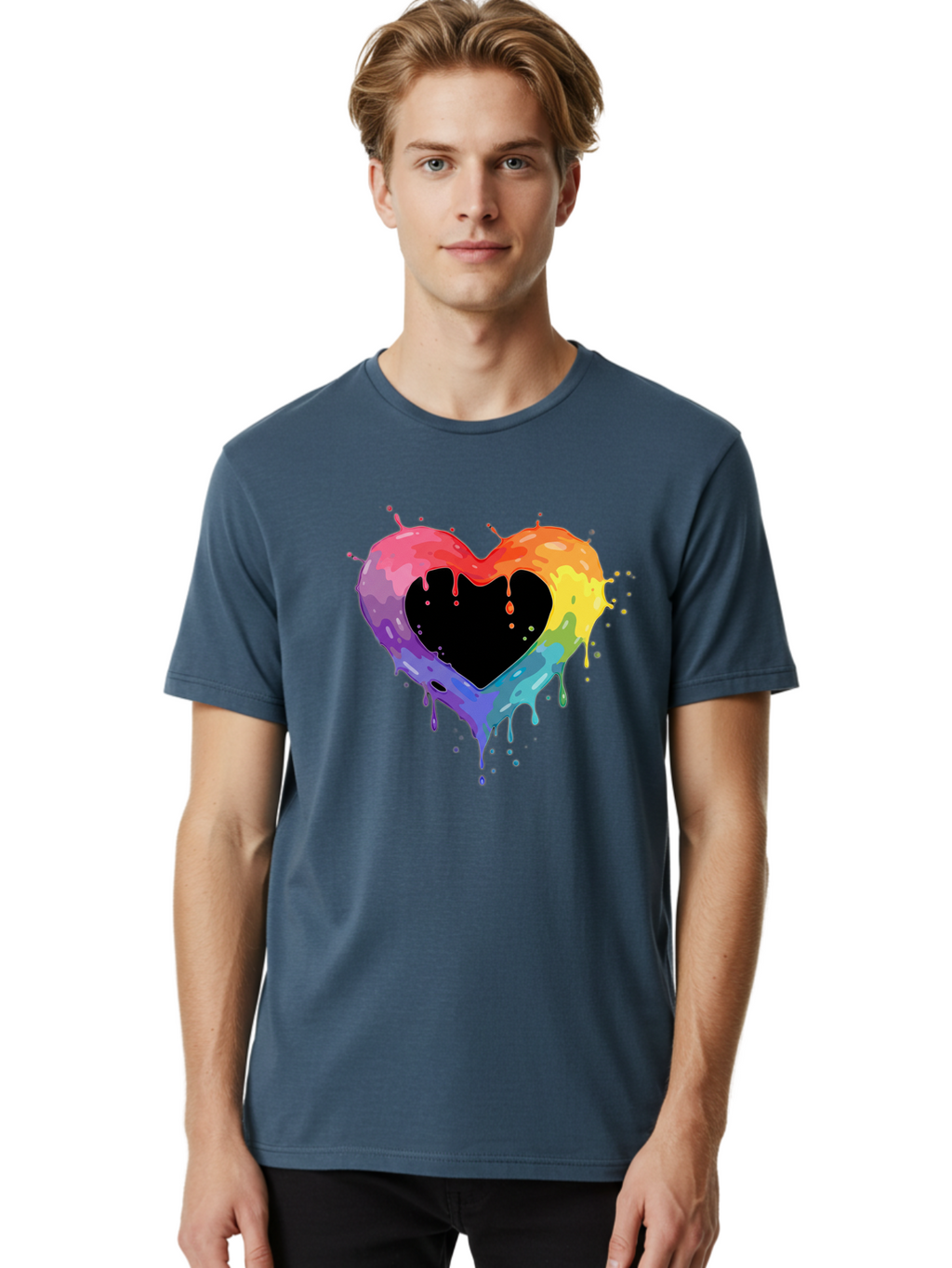 Rainbow-Heart-9 Men'S Graphic Tee, 100% Cotton, Comfortable Casual Summer Wear, Machine Washable, Vintage Camera, Old Camera, Antique Camera, Black Camera, Classic Photography, Photography Equipment, Nostalgic Device, Film Camera, Camera Art Baj739