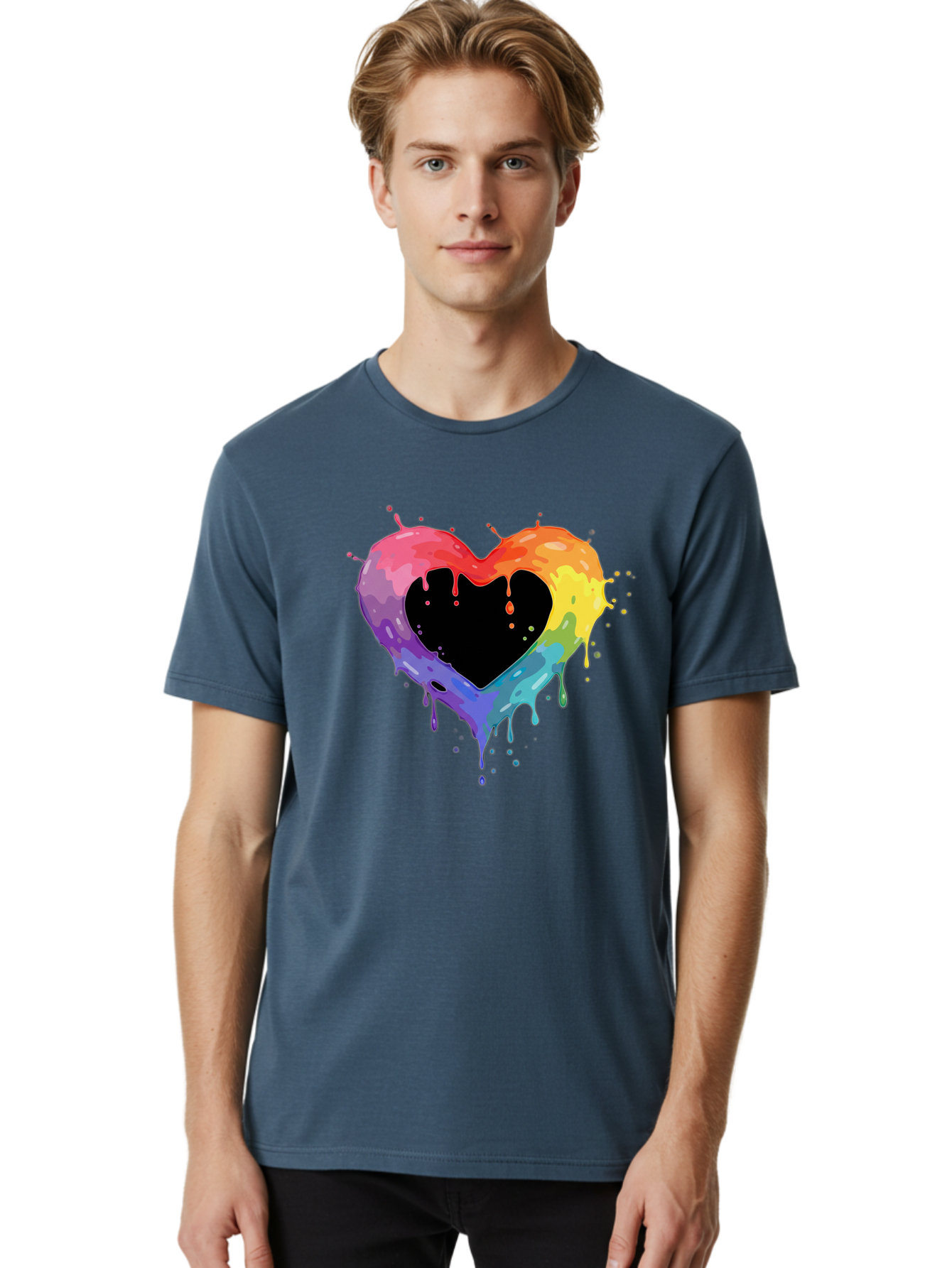 Rainbow-Heart-9 Men'S Graphic Tee, 100% Cotton, Comfortable Casual Summer Wear, Machine Washable, Vintage Camera, Old Camera, Antique Camera, Black Camera, Classic Photography, Photography Equipment, Nostalgic Device, Film Camera, Camera Art Baj739