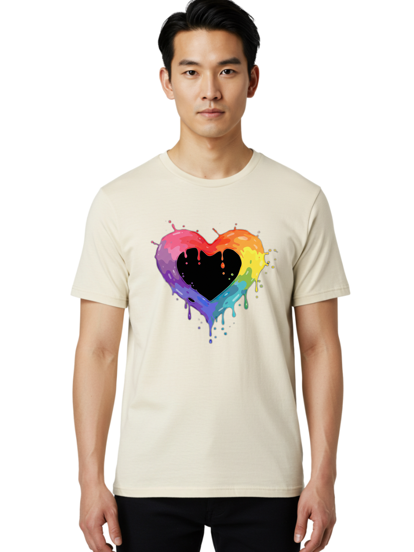 Rainbow-Heart-9 Men'S Graphic Tee, 100% Cotton, Comfortable Casual Summer Wear, Machine Washable, Vintage Camera, Old Camera, Antique Camera, Black Camera, Classic Photography, Photography Equipment, Nostalgic Device, Film Camera, Camera Art Baj739