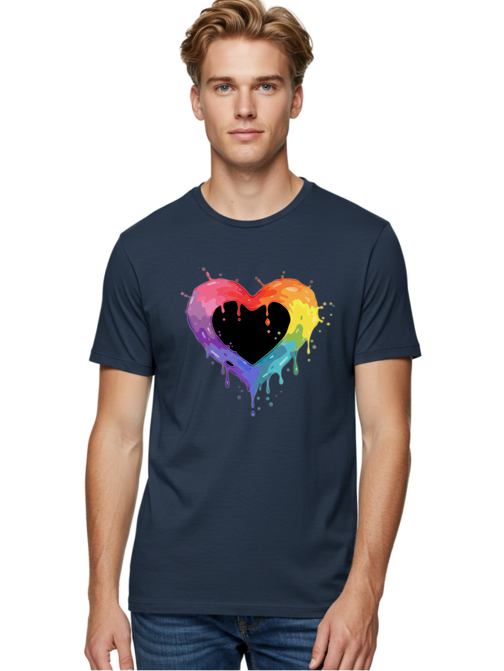Rainbow-Heart-9 Men'S Graphic Tee, 100% Cotton, Comfortable Casual Summer Wear, Machine Washable, Vintage Camera, Old Camera, Antique Camera, Black Camera, Classic Photography, Photography Equipment, Nostalgic Device, Film Camera, Camera Art Baj739