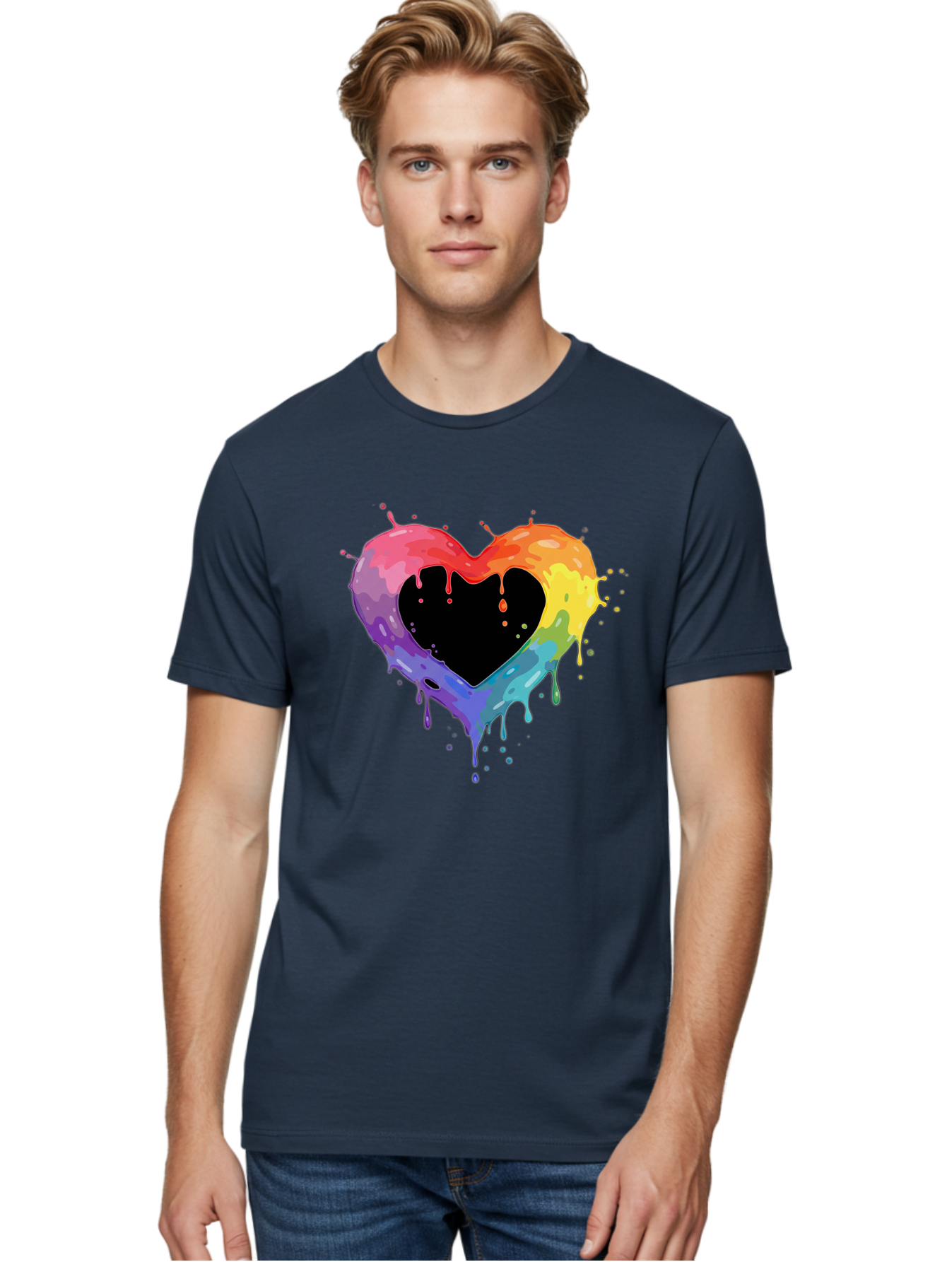 Rainbow-Heart-9 Men'S Graphic Tee, 100% Cotton, Comfortable Casual Summer Wear, Machine Washable, Vintage Camera, Old Camera, Antique Camera, Black Camera, Classic Photography, Photography Equipment, Nostalgic Device, Film Camera, Camera Art Baj739