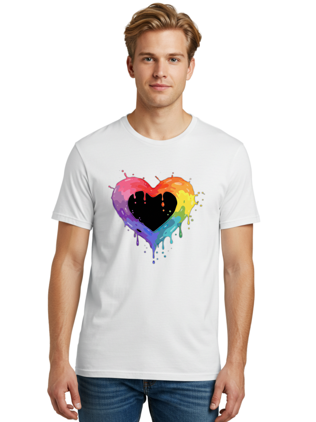 Rainbow-Heart-9 Men'S Graphic Tee, 100% Cotton, Comfortable Casual Summer Wear, Machine Washable, Vintage Camera, Old Camera, Antique Camera, Black Camera, Classic Photography, Photography Equipment, Nostalgic Device, Film Camera, Camera Art Baj739