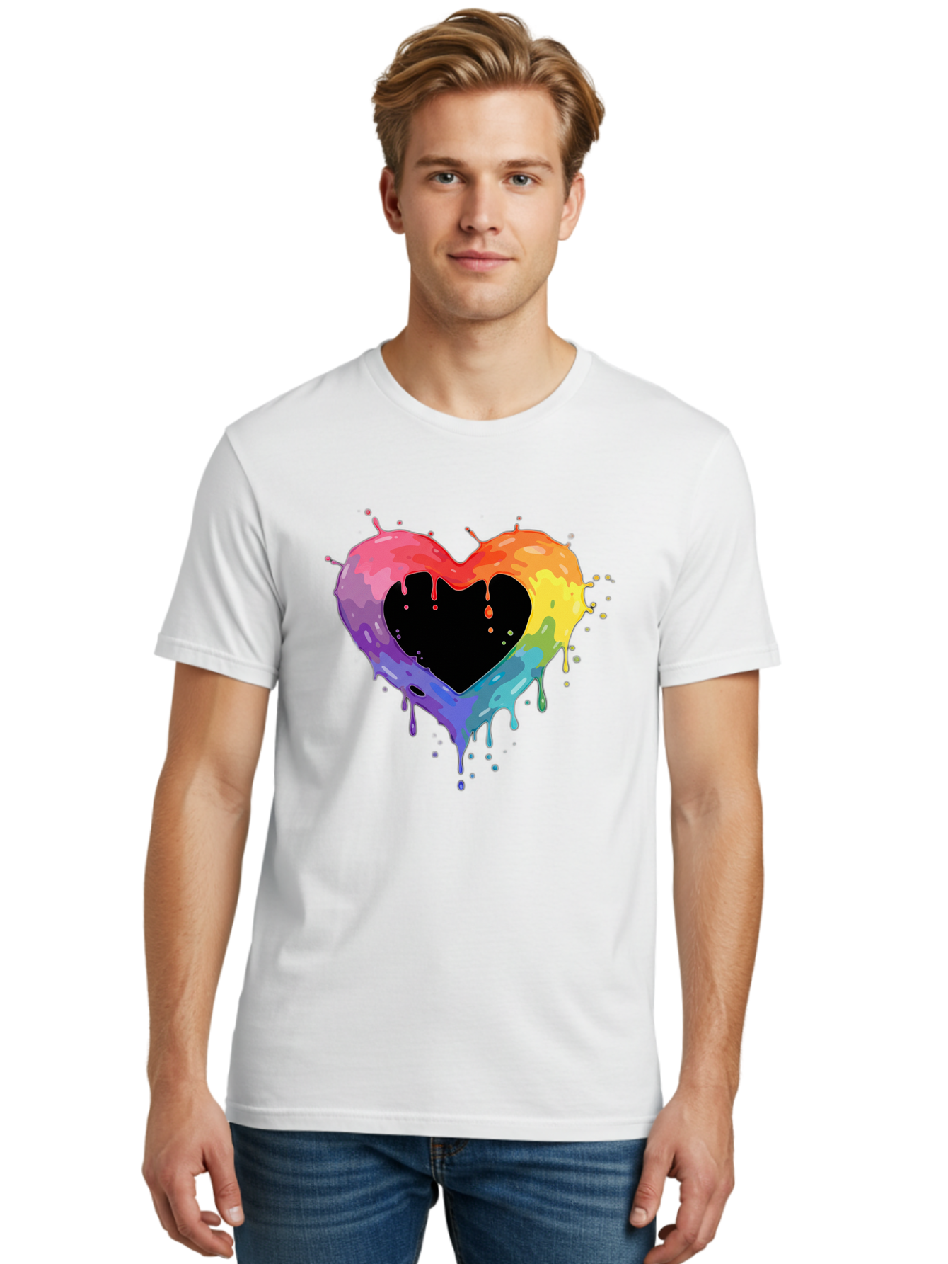 Rainbow-Heart-9 Men'S Graphic Tee, 100% Cotton, Comfortable Casual Summer Wear, Machine Washable, Vintage Camera, Old Camera, Antique Camera, Black Camera, Classic Photography, Photography Equipment, Nostalgic Device, Film Camera, Camera Art Baj739