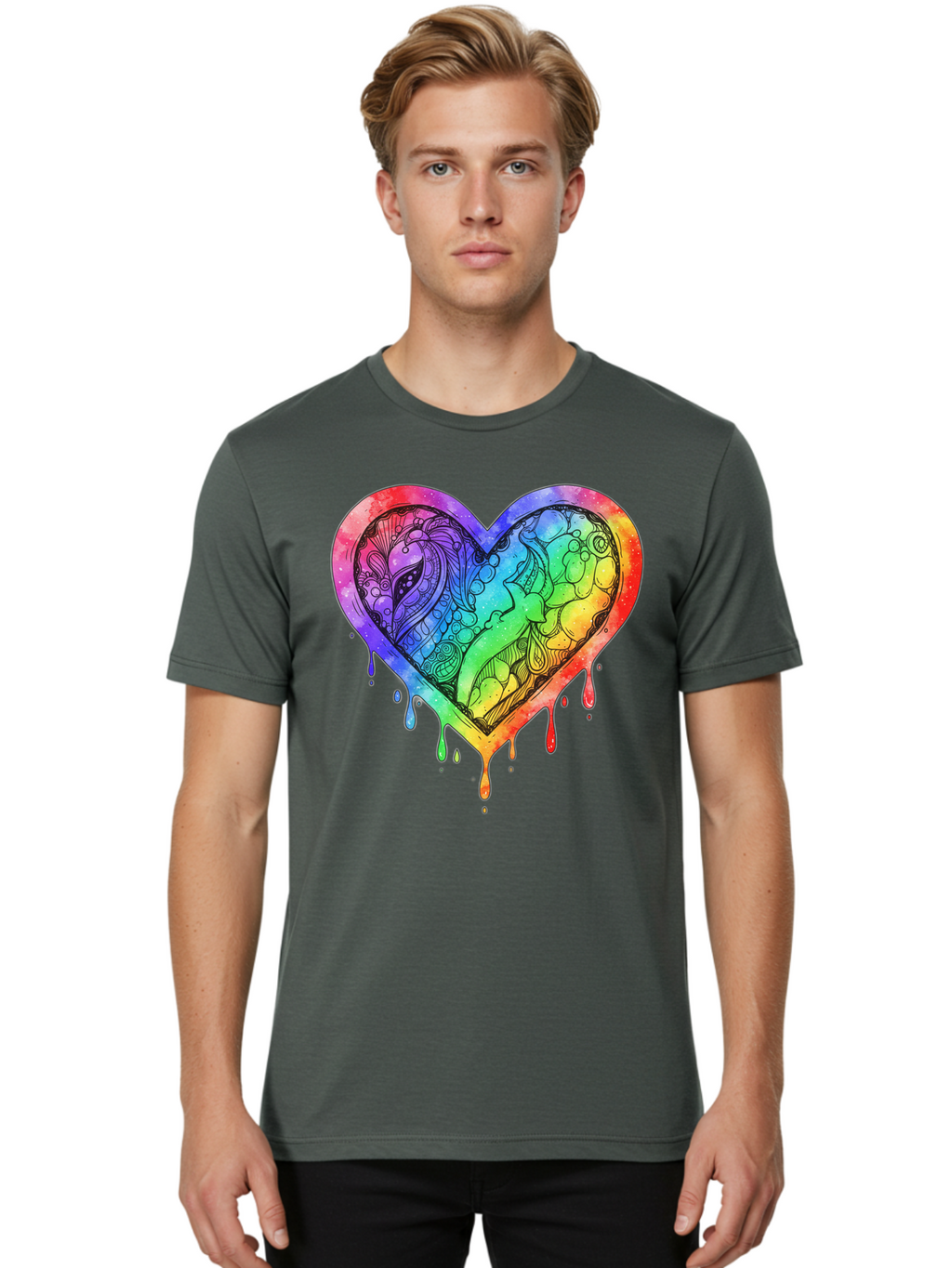 Rainbow-Heart-Koi Men'S Graphic Tee, 100% Cotton, Comfortable Casual Summer Wear, Machine Washable, Vintage Camera, Old Camera, Antique Camera, Black Camera, Classic Photography, Photography Equipment, Nostalgic Device, Film Camera, Camera Art Baj740