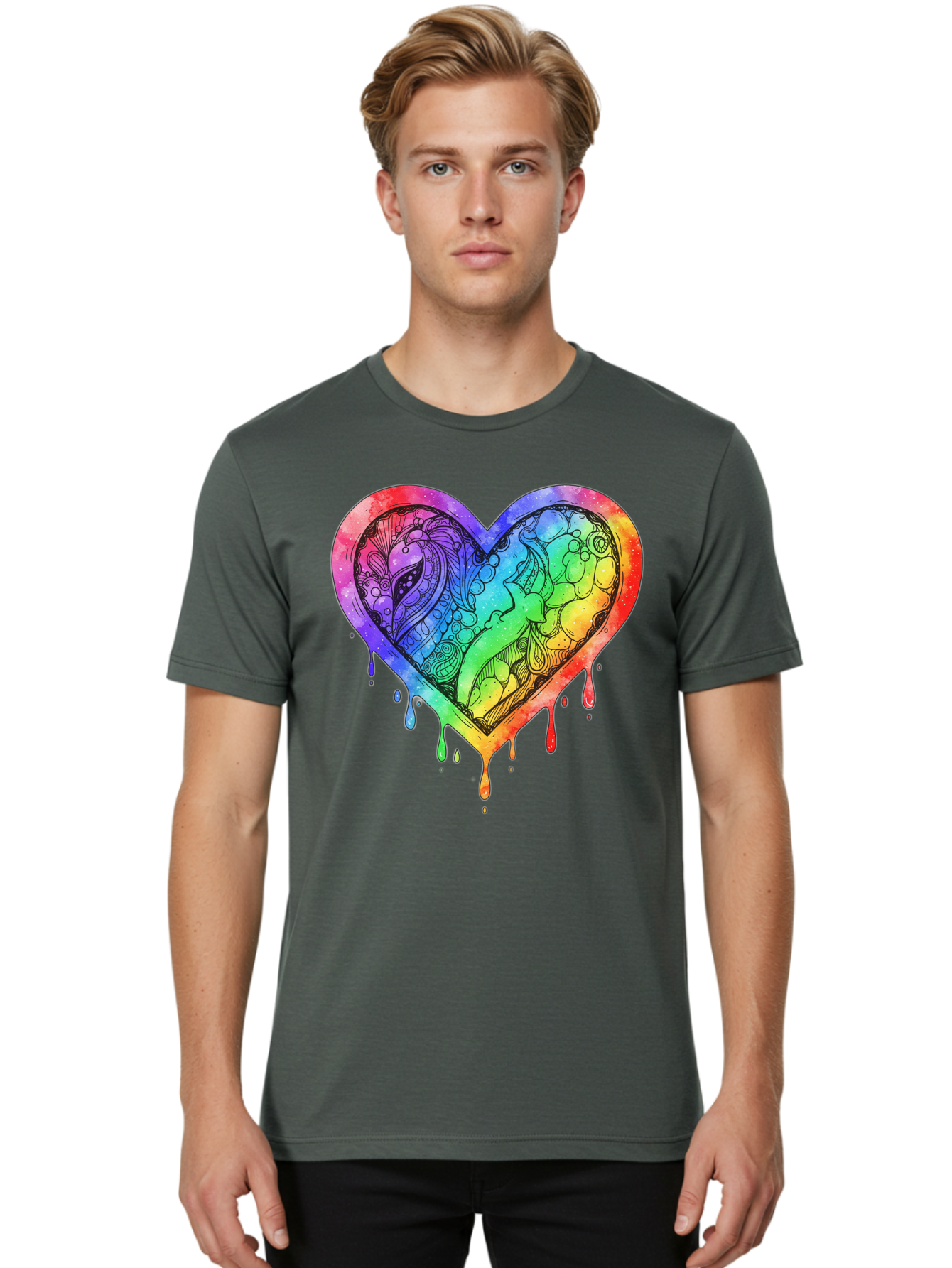 Rainbow-Heart-Koi Men'S Graphic Tee, 100% Cotton, Comfortable Casual Summer Wear, Machine Washable, Vintage Camera, Old Camera, Antique Camera, Black Camera, Classic Photography, Photography Equipment, Nostalgic Device, Film Camera, Camera Art Baj740