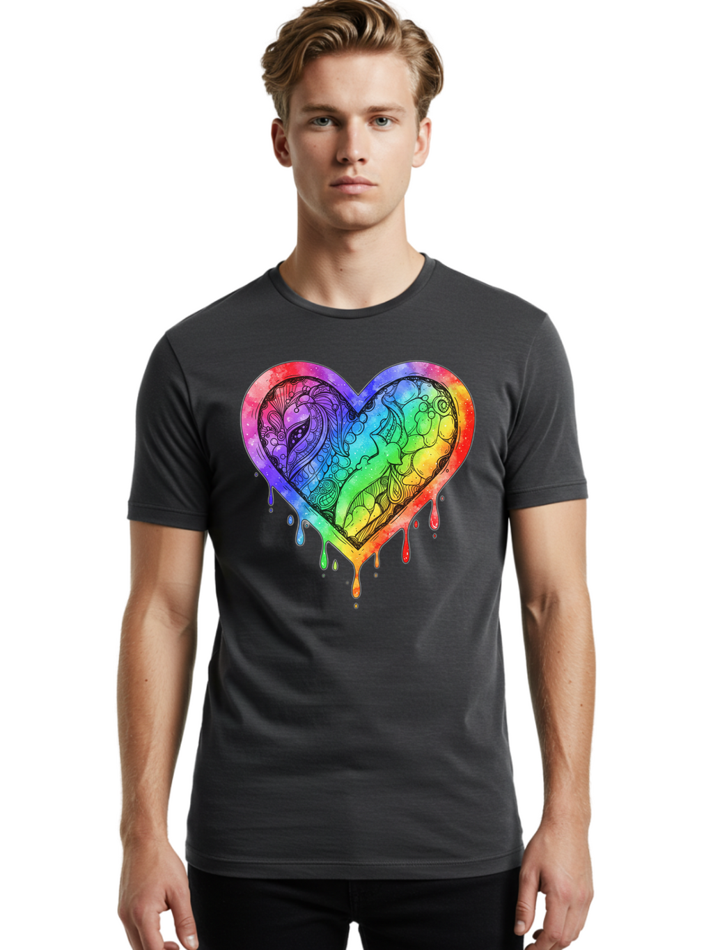 Rainbow-Heart-Koi Men'S Graphic Tee, 100% Cotton, Comfortable Casual Summer Wear, Machine Washable, Vintage Camera, Old Camera, Antique Camera, Black Camera, Classic Photography, Photography Equipment, Nostalgic Device, Film Camera, Camera Art Baj740