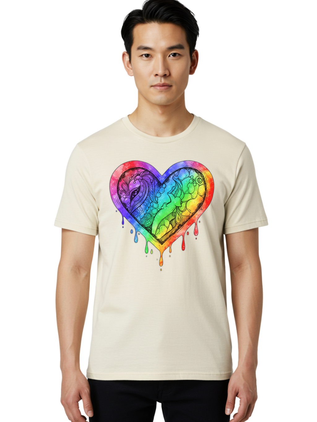 Rainbow-Heart-Koi Men'S Graphic Tee, 100% Cotton, Comfortable Casual Summer Wear, Machine Washable, Vintage Camera, Old Camera, Antique Camera, Black Camera, Classic Photography, Photography Equipment, Nostalgic Device, Film Camera, Camera Art Baj740