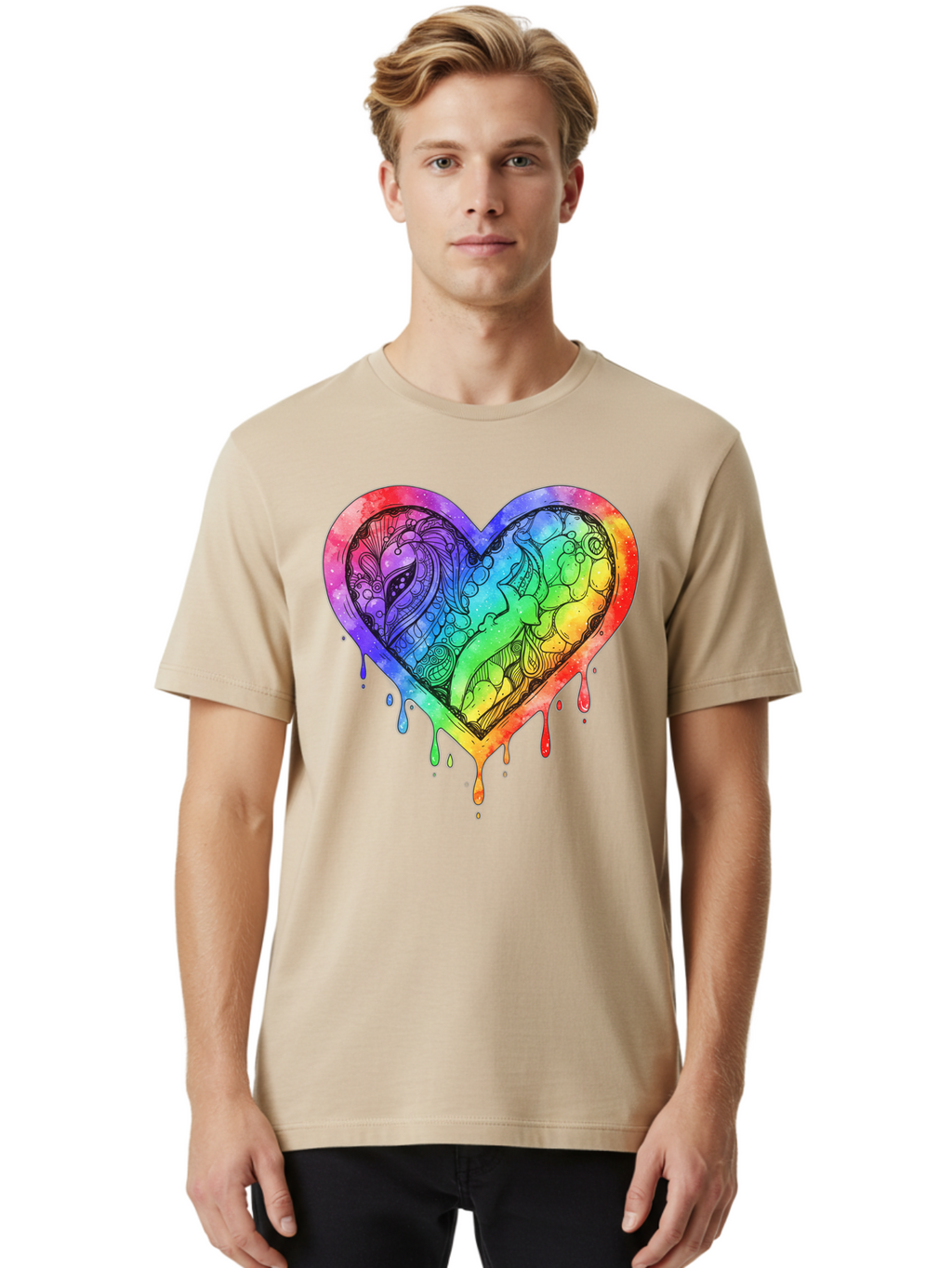 Rainbow-Heart-Koi Men'S Graphic Tee, 100% Cotton, Comfortable Casual Summer Wear, Machine Washable, Vintage Camera, Old Camera, Antique Camera, Black Camera, Classic Photography, Photography Equipment, Nostalgic Device, Film Camera, Camera Art Baj740