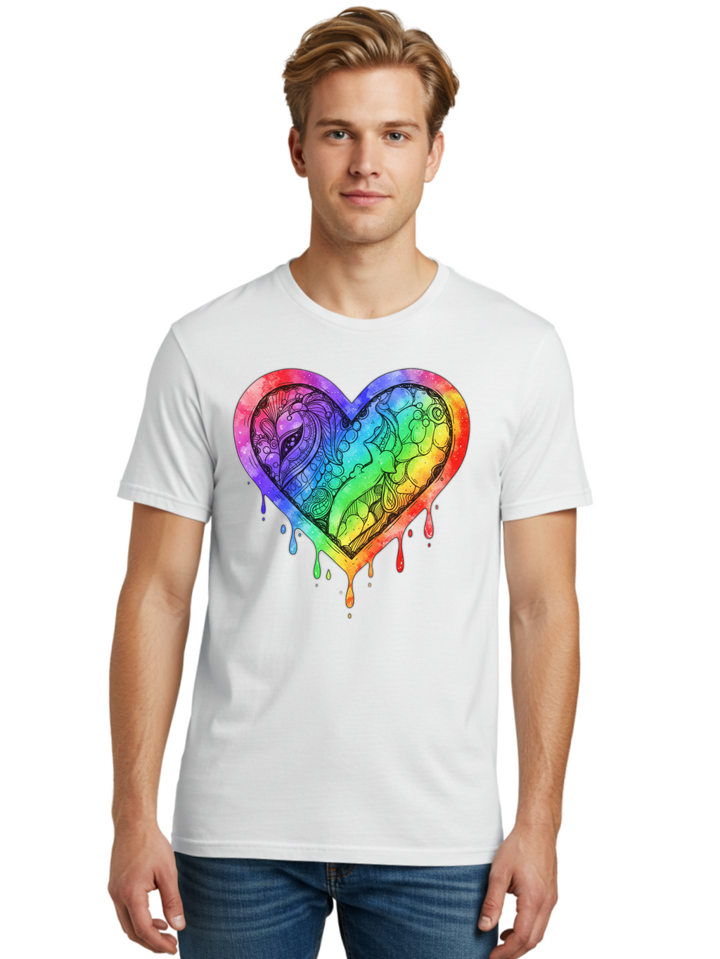 Rainbow-Heart-Koi Men'S Graphic Tee, 100% Cotton, Comfortable Casual Summer Wear, Machine Washable, Vintage Camera, Old Camera, Antique Camera, Black Camera, Classic Photography, Photography Equipment, Nostalgic Device, Film Camera, Camera Art Baj740