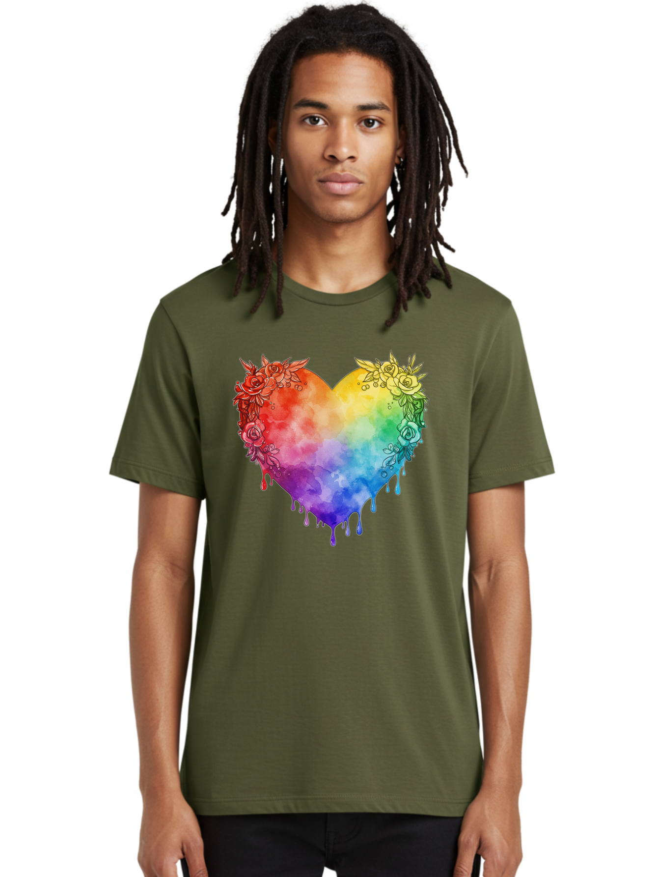 Rainbow-Heart-With-Roses Men'S Graphic Tee, 100% Cotton, Comfortable Casual Summer Wear, Machine Washable, Vintage Camera, Old Camera, Antique Camera, Black Camera, Classic Photography, Photography Equipment, Nostalgic Device, Film Camera, Baj741