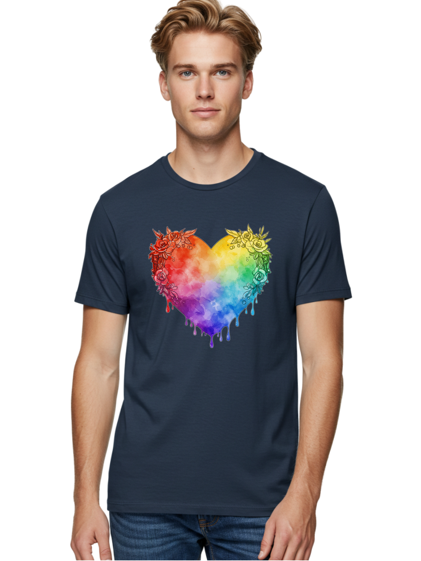 Rainbow-Heart-With-Roses Men'S Graphic Tee, 100% Cotton, Comfortable Casual Summer Wear, Machine Washable, Vintage Camera, Old Camera, Antique Camera, Black Camera, Classic Photography, Photography Equipment, Nostalgic Device, Film Camera, Baj741