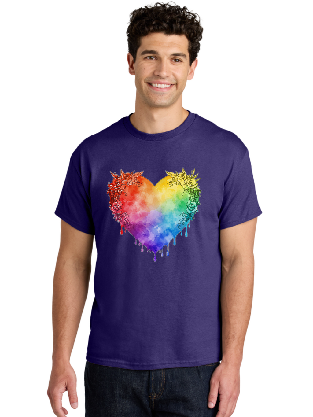 Rainbow-Heart-With-Roses Men'S Graphic Tee, 100% Cotton, Comfortable Casual Summer Wear, Machine Washable, Vintage Camera, Old Camera, Antique Camera, Black Camera, Classic Photography, Photography Equipment, Nostalgic Device, Film Camera, Baj741