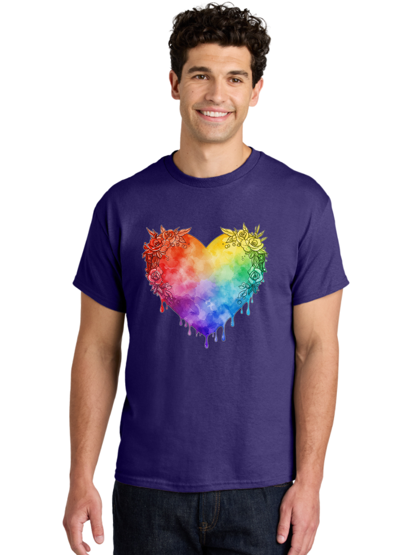Rainbow-Heart-With-Roses Men'S Graphic Tee, 100% Cotton, Comfortable Casual Summer Wear, Machine Washable, Vintage Camera, Old Camera, Antique Camera, Black Camera, Classic Photography, Photography Equipment, Nostalgic Device, Film Camera, Baj741